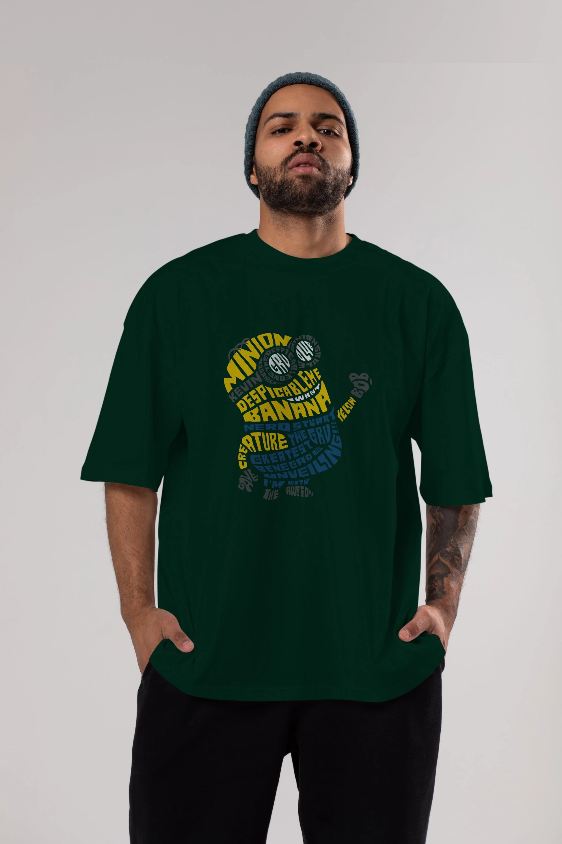 Minion Ön Baskılı Oversize t-shirt %100 pamuk Erkek Kadın Unisex