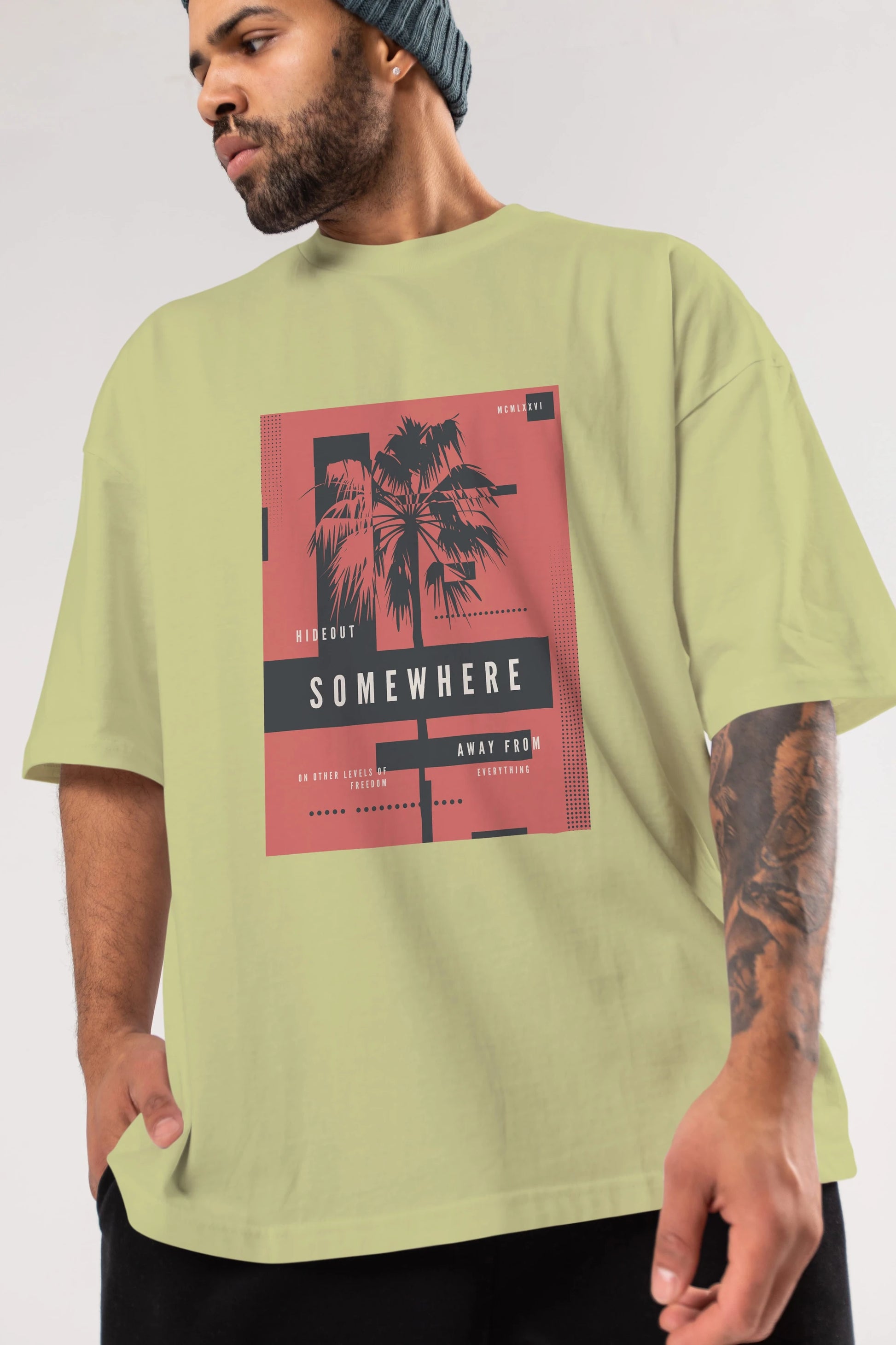 Hideout Somewhere Ön Baskılı Oversize t-shirt Erkek Kadın Unisex