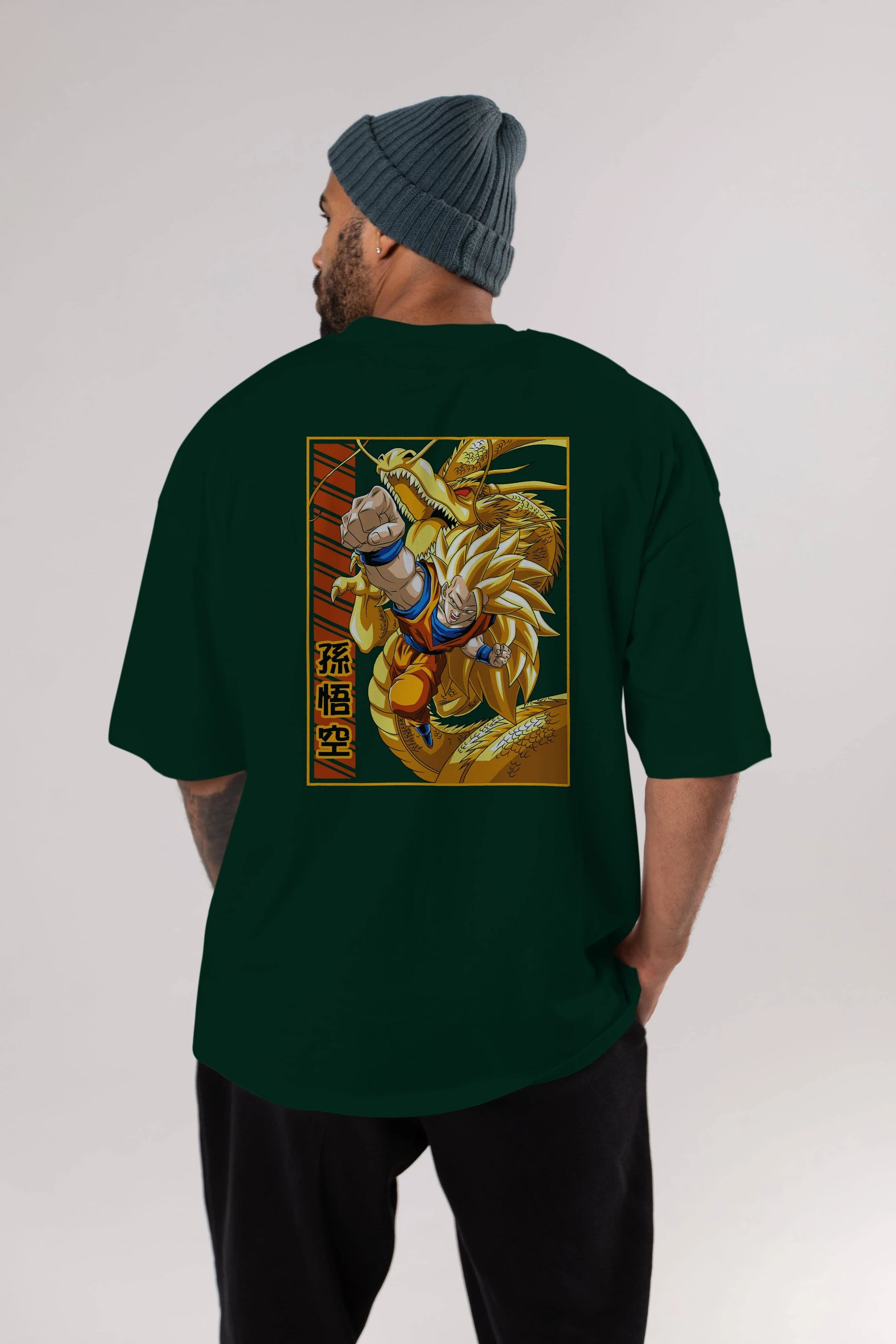 DragonBall Goku Anime Arka Baskılı Oversize t-shirt Erkek Kadın Unisex