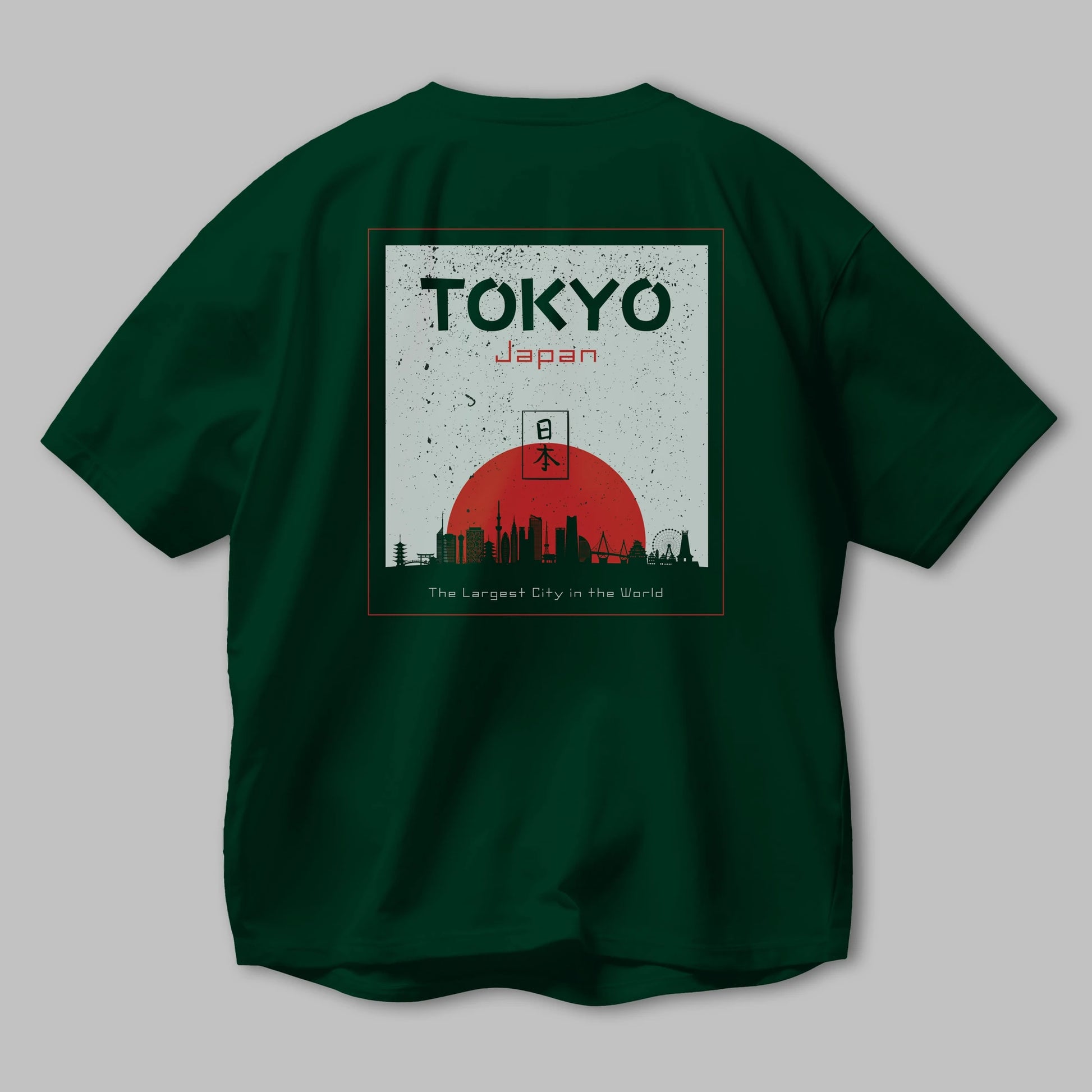 Tokyo Japan Yazılı Arka Baskılı Oversize t-shirt Erkek Kadın Unisex