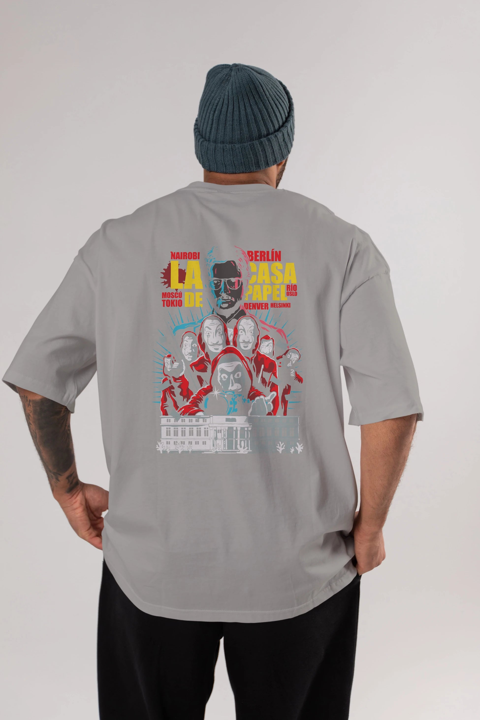 La Casa De Papel (6) Arka Baskılı Oversize t-shirt Erkek Kadın Unisex %100 Pamuk Bisiklet Yaka tişort