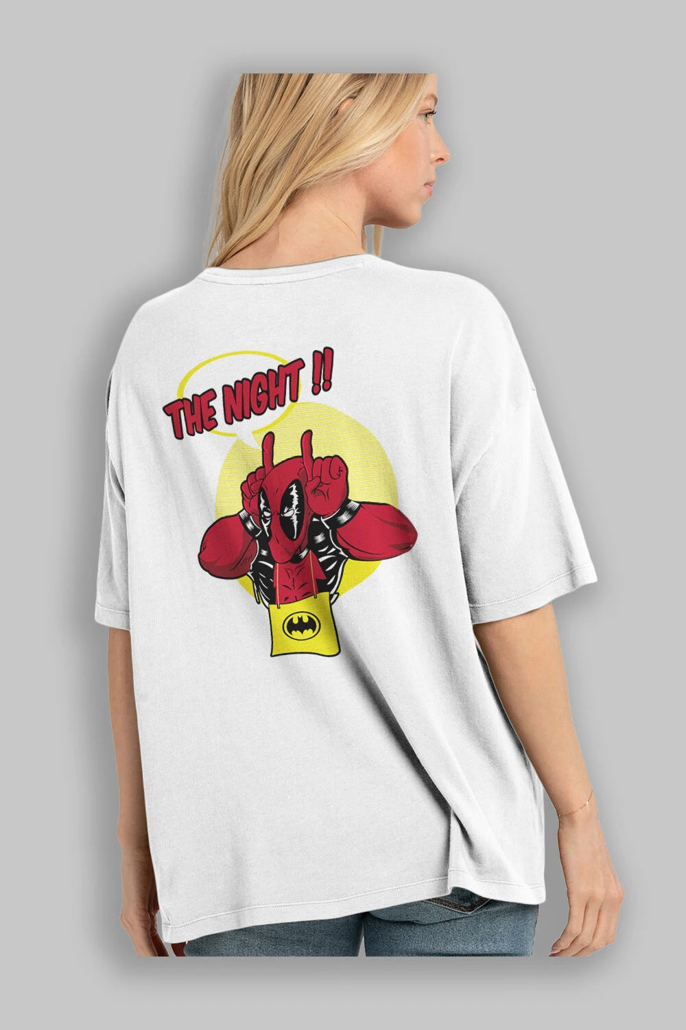 Deadpool (1) Arka Baskılı Oversize t-shirt Erkek Kadın Unisex %100 Pamuk Bisiklet Yaka tişort