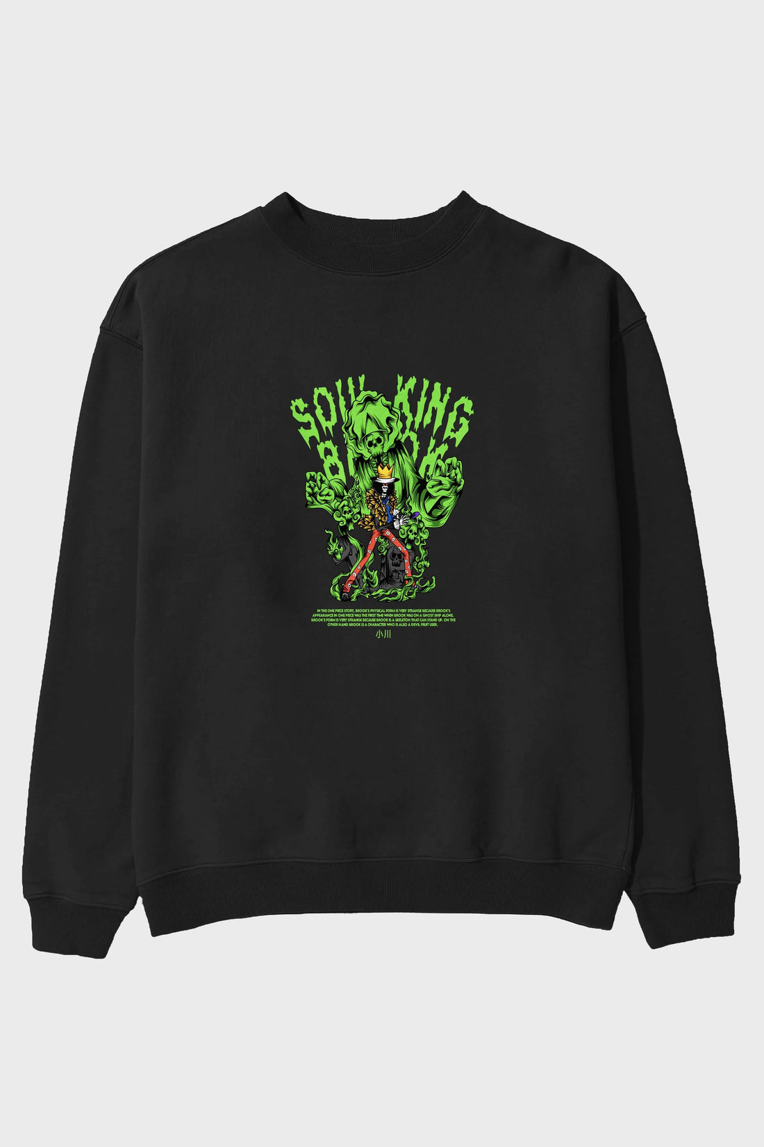Soul King Brook Anime Ön Baskılı Oversize Sweatshirt Erkek Kadın Unisex
