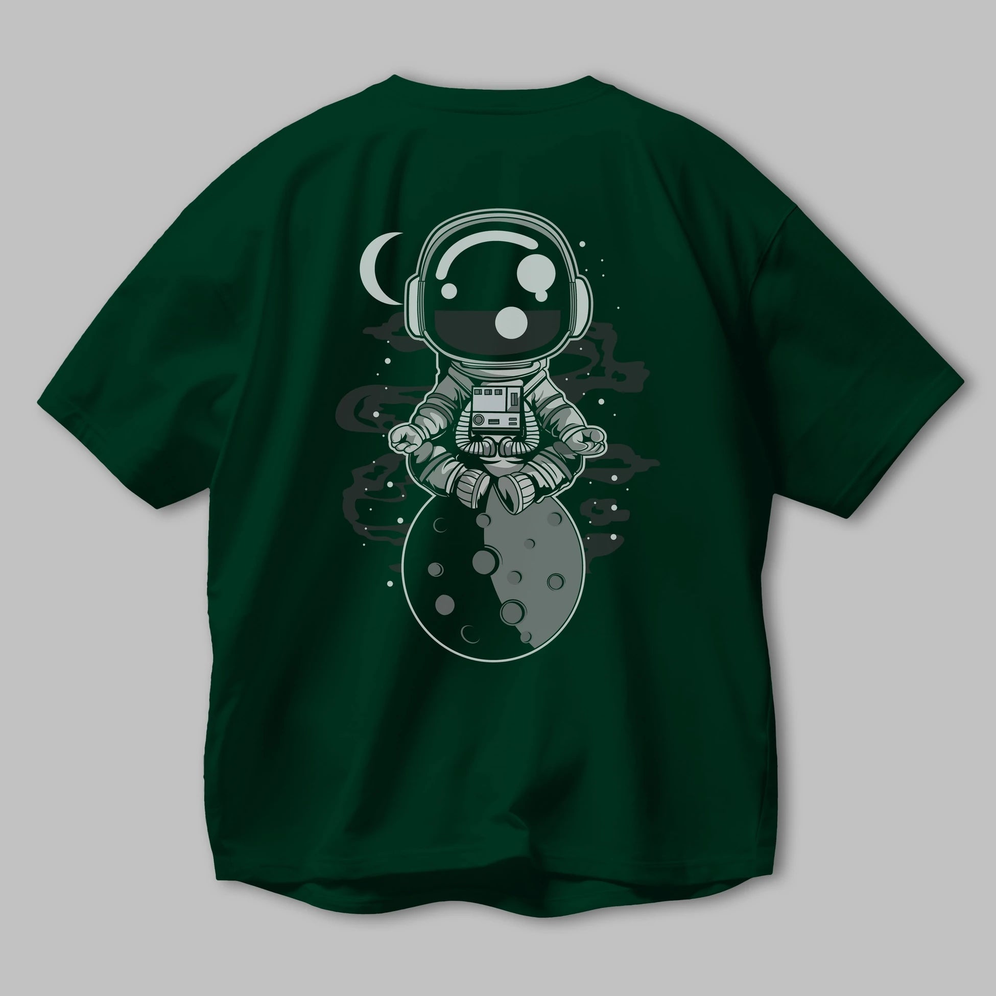 Astronaut Yoga Arka Baskılı Oversize t-shirt Erkek Kadın Unisex