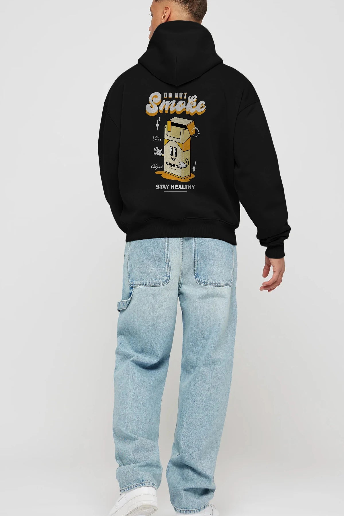 Do Not Smoke Arka Baskılı Hoodie Oversize Kapüşonlu Sweatshirt Erkek Kadın Unisex