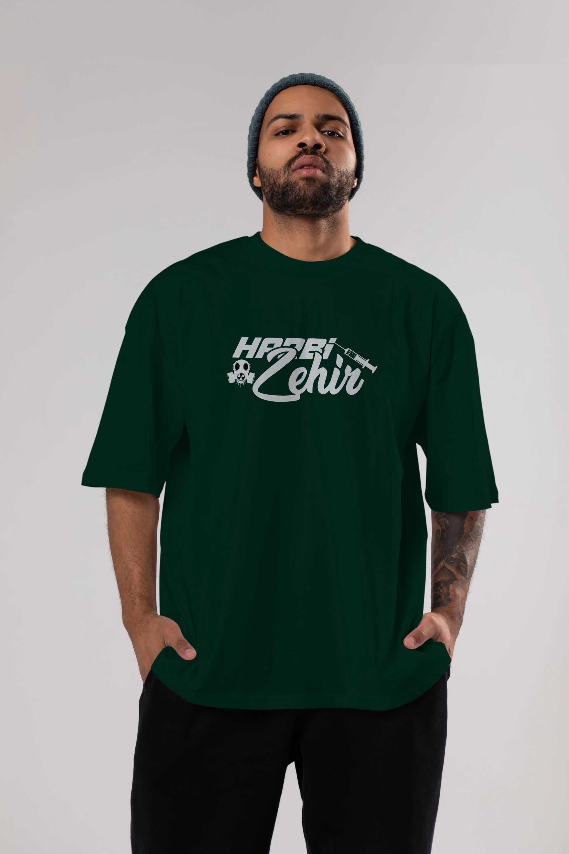 Harbi Zehir Ön Baskılı Oversize t-shirt %100 pamuk Erkek Kadın Unisex