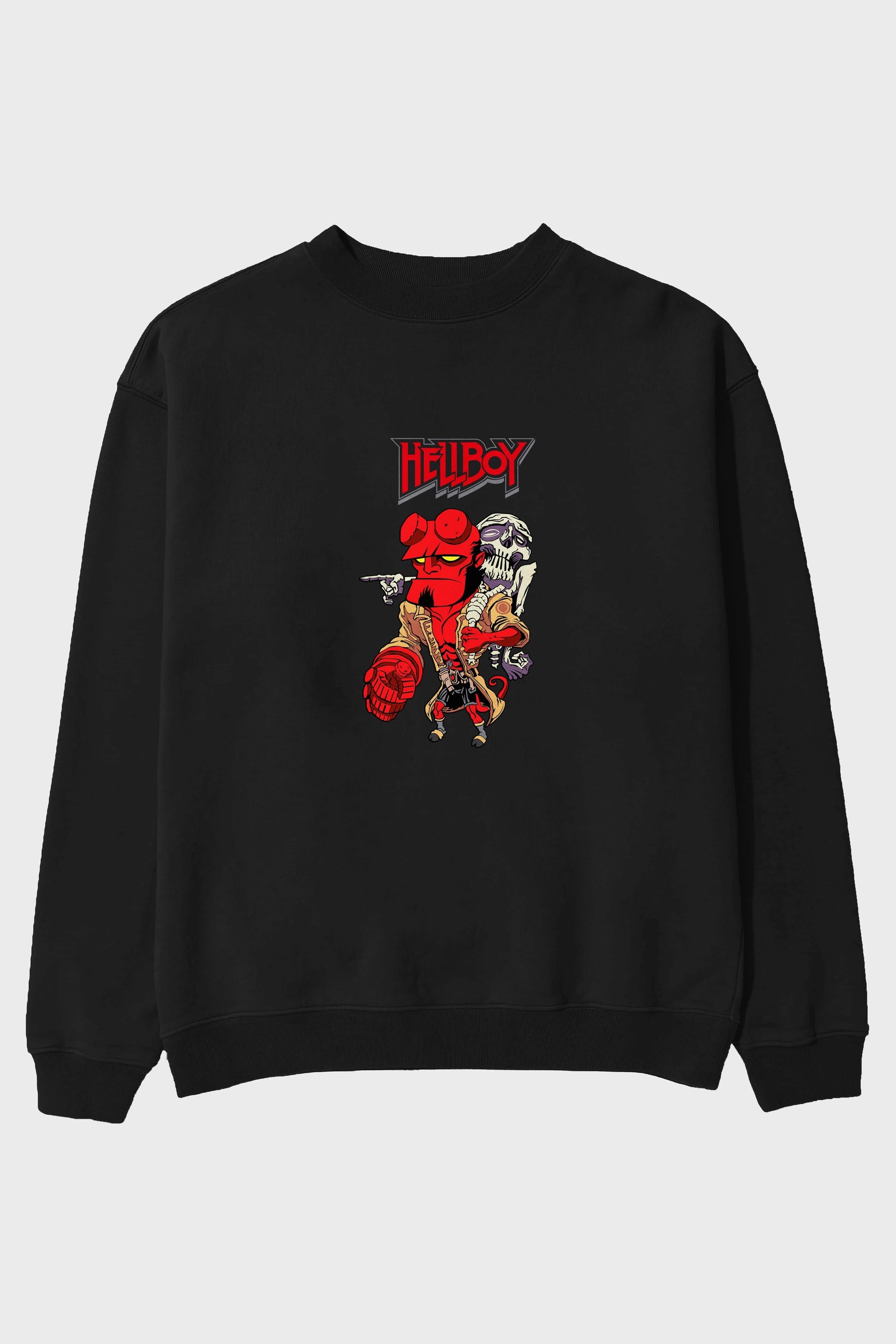 Hellboy (2) Ön Baskılı Oversize Sweatshirt Erkek Kadın Unisex