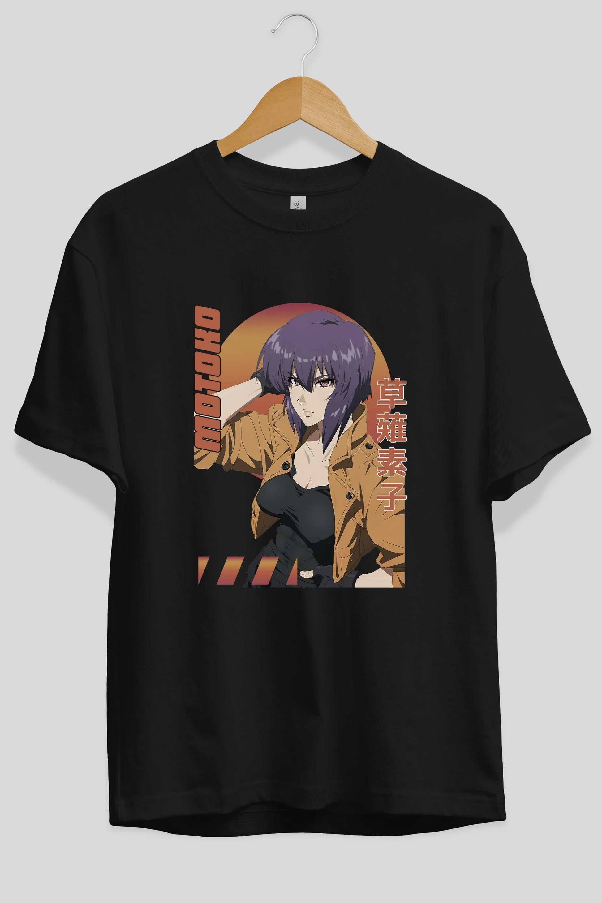 Motoko Kusanagi 9 Anime Ön Baskılı Oversize t-shirt %100 pamuk Erkek Kadın Unisex