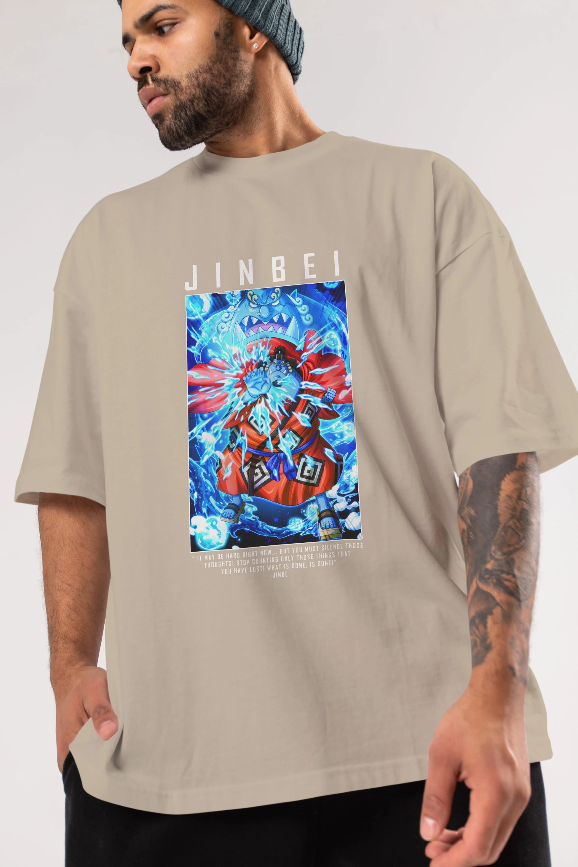 Jinbei Anime Ön Baskılı Oversize t-shirt Erkek Kadın Unisex