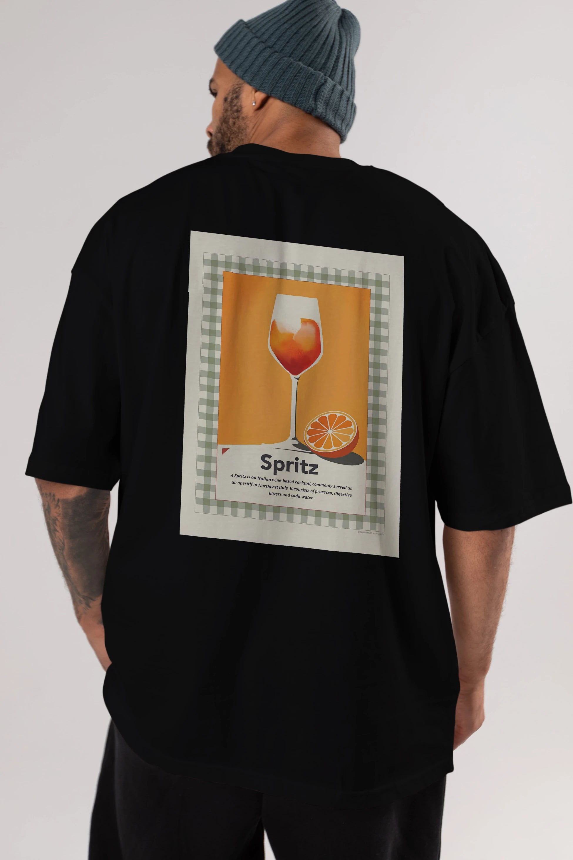 Aperol Spritz 5 Arka Baskılı Oversize t-shirt Erkek Kadın Unisex %100 Pamuk Bisiklet Yaka tişort
