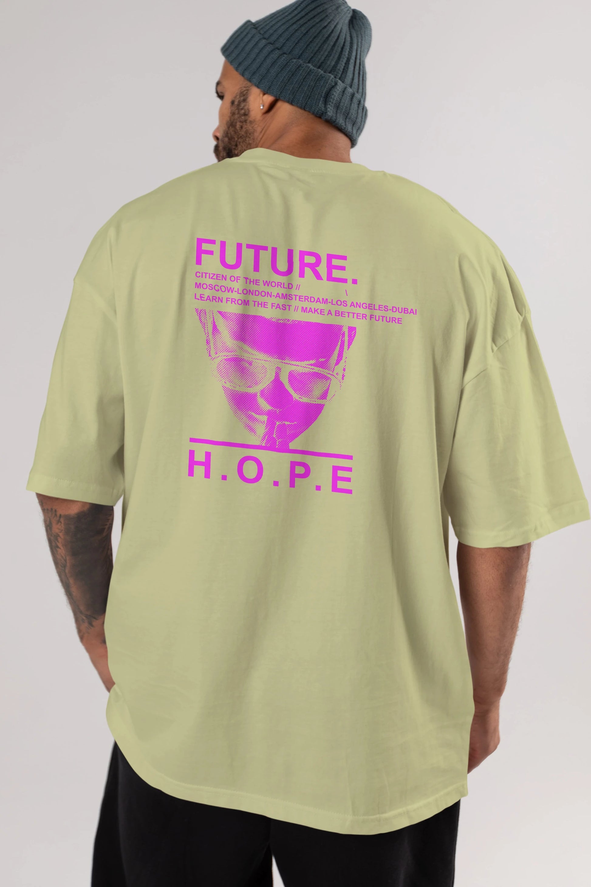 Future Hope Arka Baskılı Oversize t-shirt Erkek Kadın Unisex
