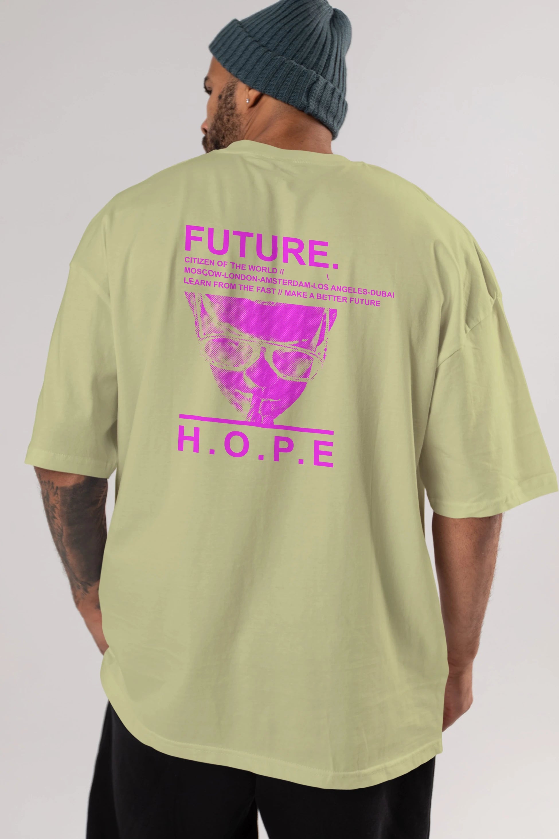 Future Hope Arka Baskılı Oversize t-shirt Erkek Kadın Unisex