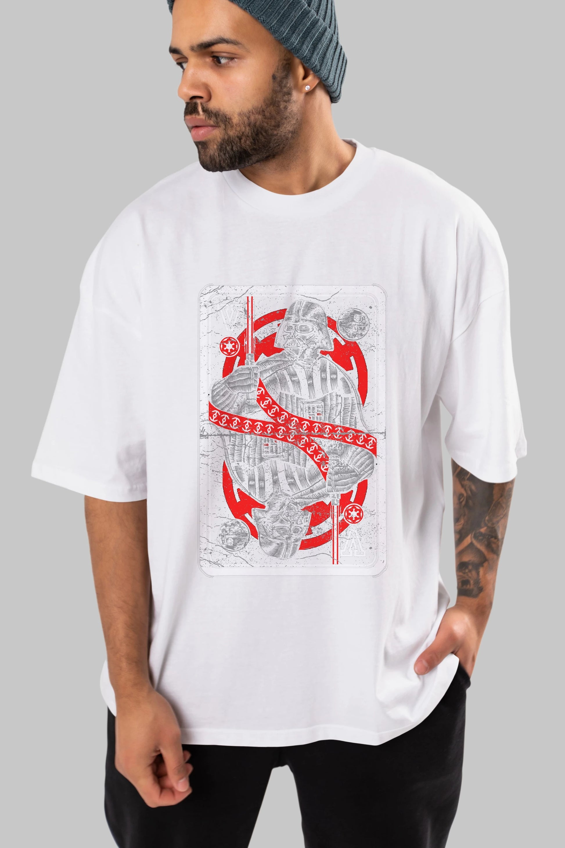 King Of The Darkside Ön Baskılı Oversize t-shirt Erkek Kadın Unisex %100 Pamuk tişort