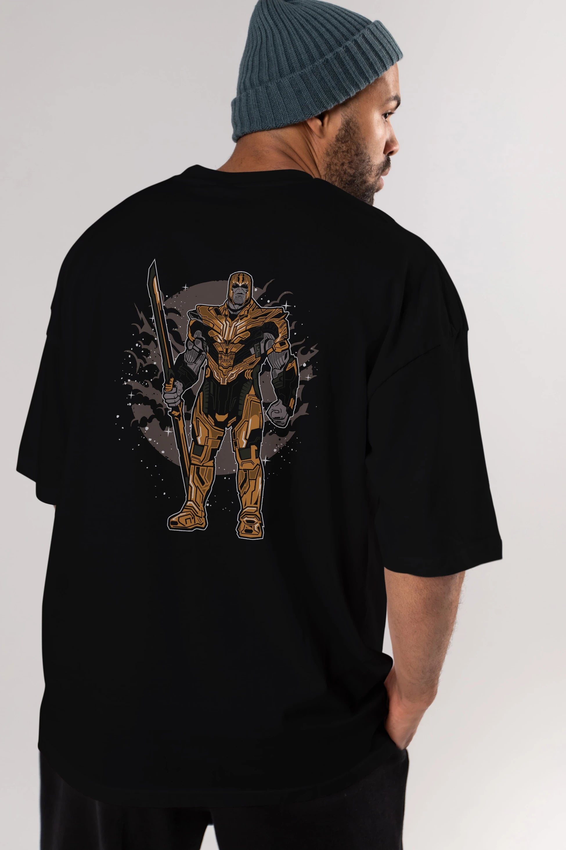 Thanos Arka Baskılı Oversize t-shirt Erkek Kadın Unisex %100 Pamuk