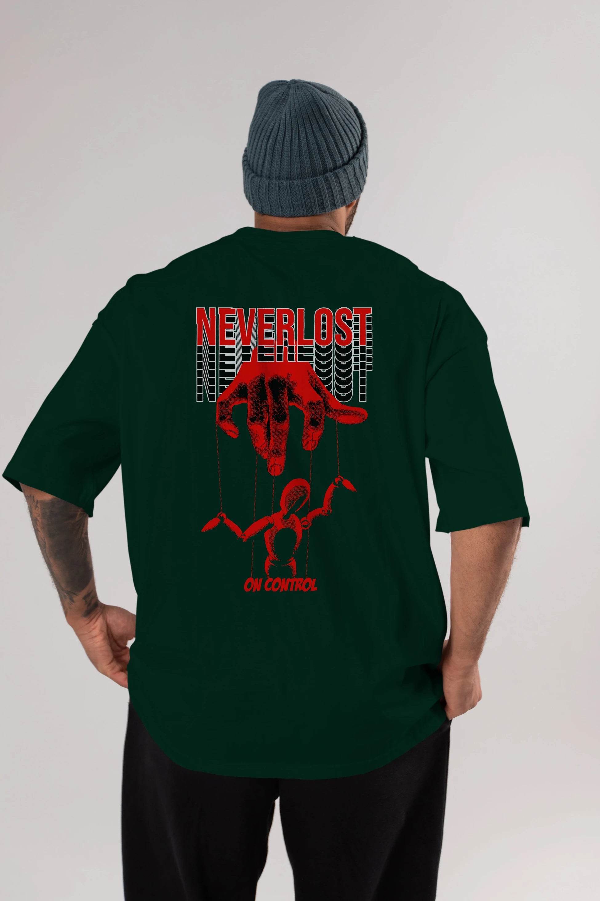 Neverlost on Control Arka Baskılı Oversize t-shirt Erkek Kadın Unisex