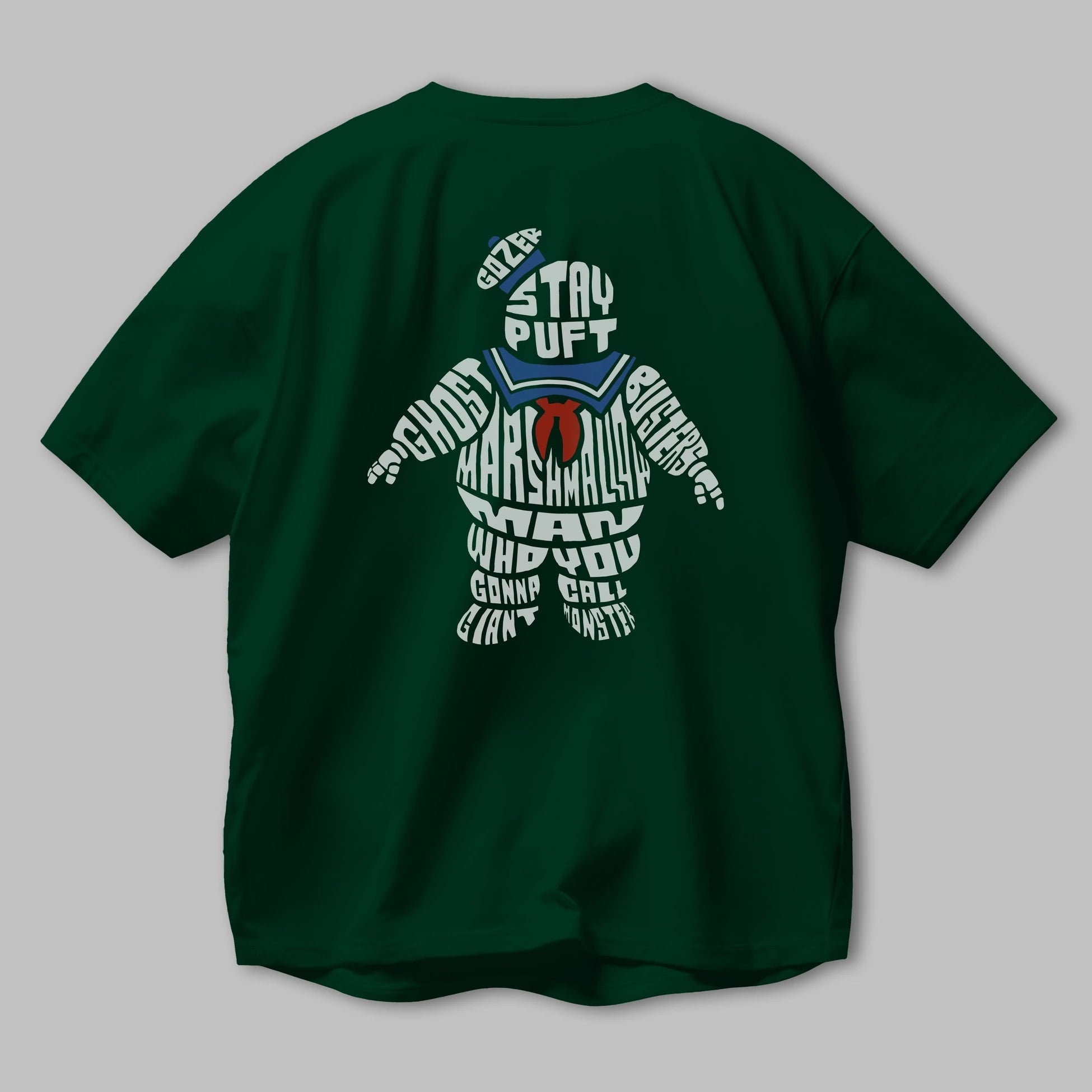 Stay Puft Arka Baskılı Oversize t-shirt %100 pamuk Erkek Kadın Unisex