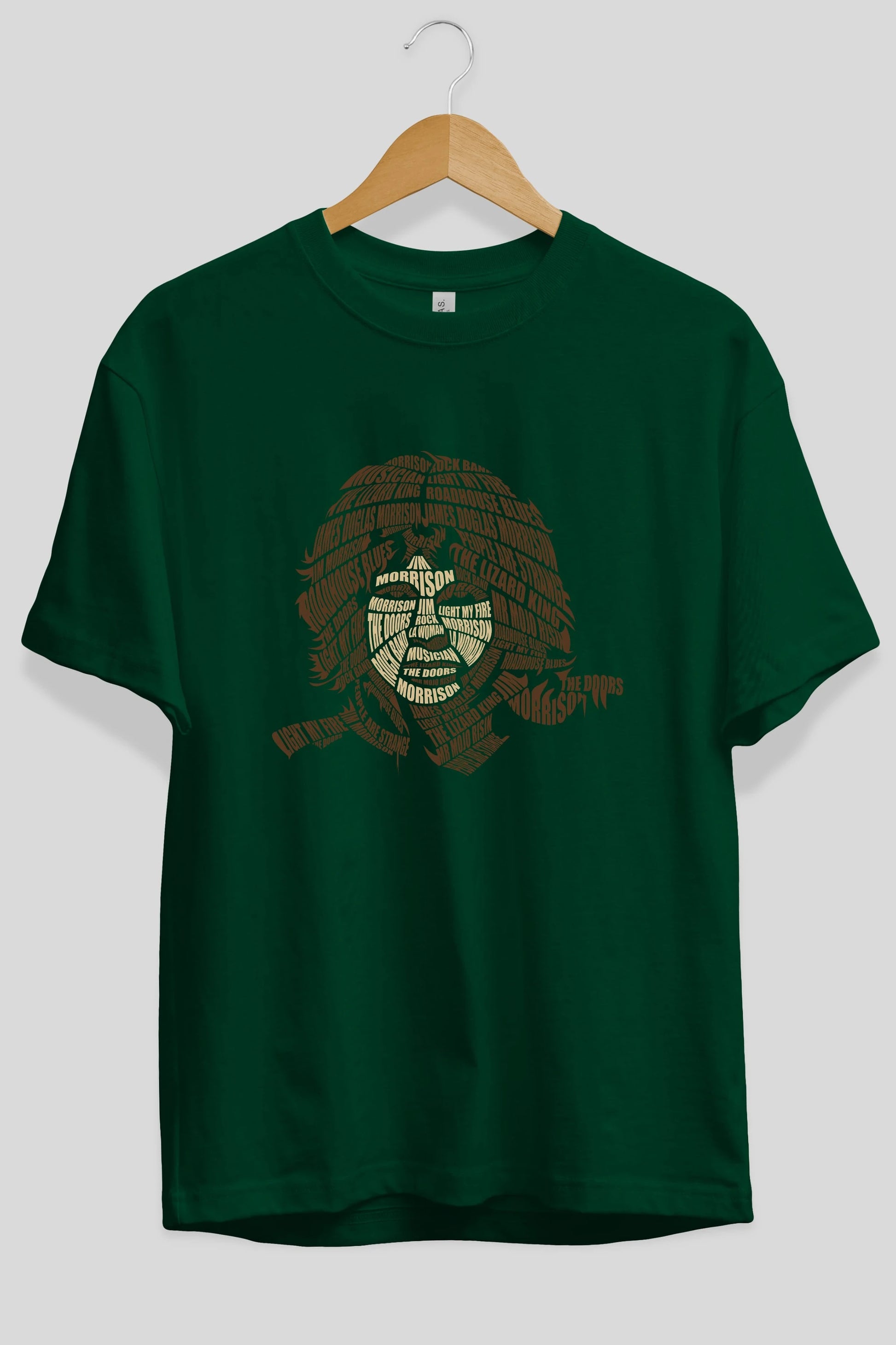 Jim Morrison Calligram Ön Baskılı Oversize t-shirt %100 pamuk Erkek Kadın Unisex