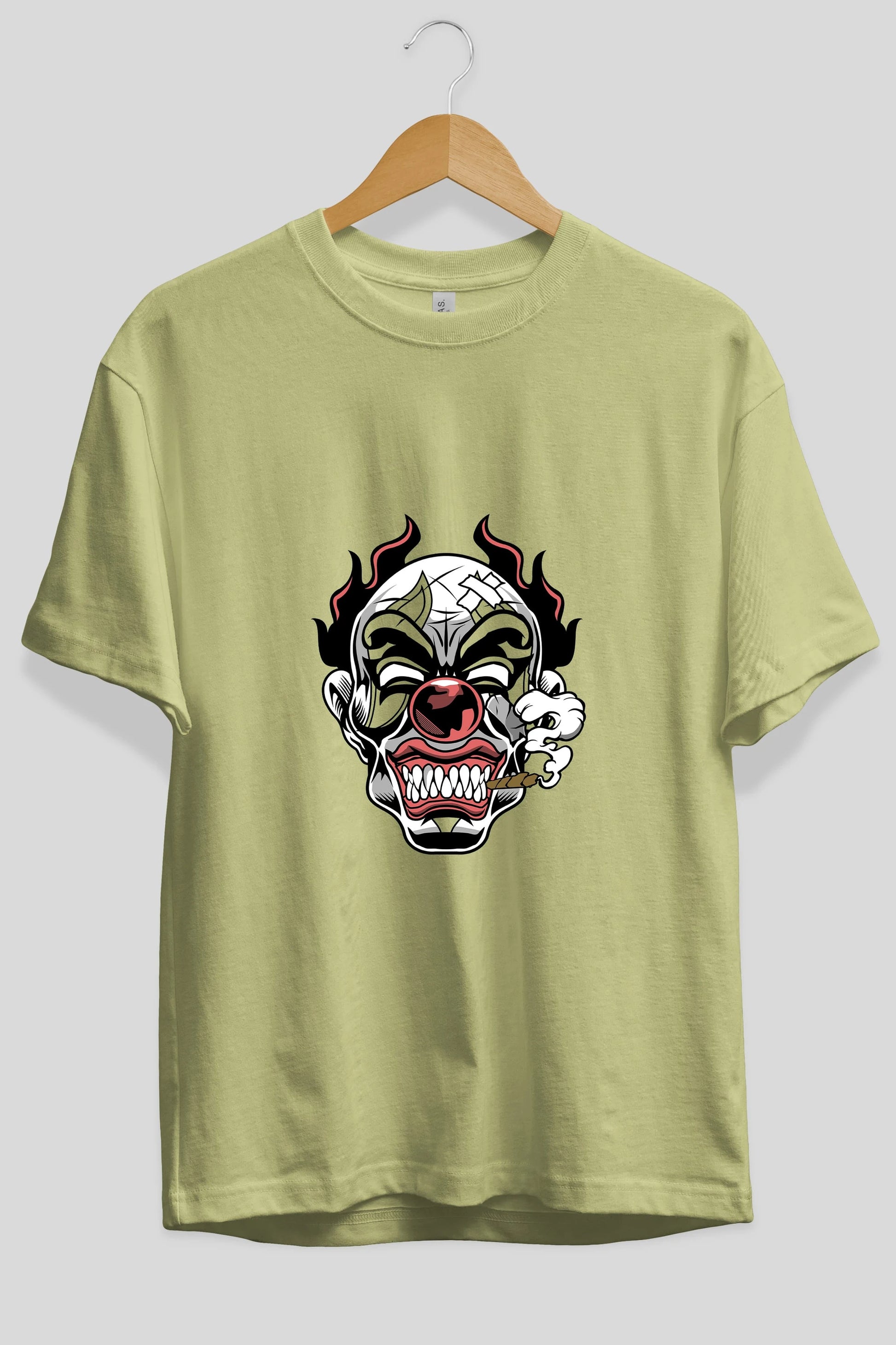 Clown Horror Ön Baskılı Oversize t-shirt Erkek Kadın Unisex %100 Pamuk tişort