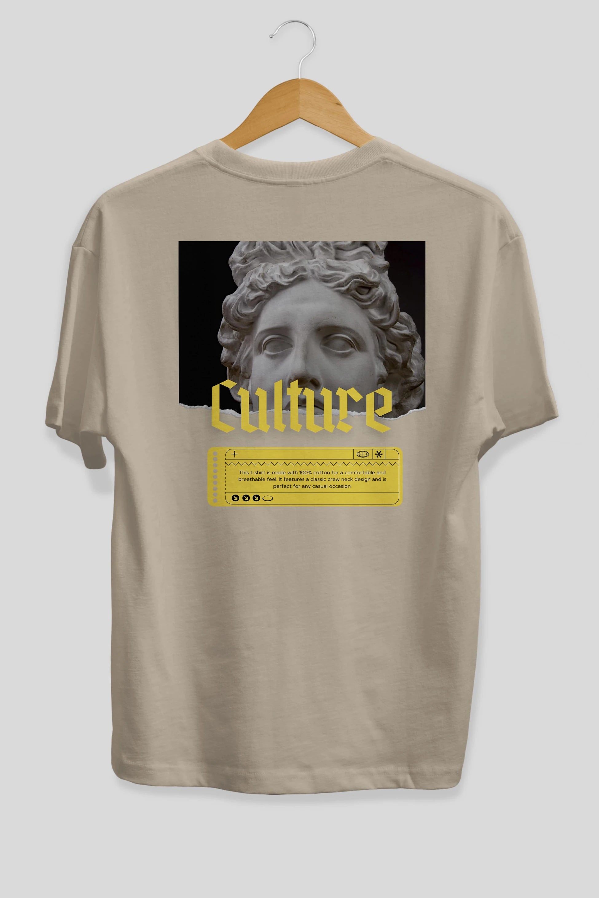 Culture Yazılı Arka Baskılı Oversize t-shirt Erkek Kadın Unisex