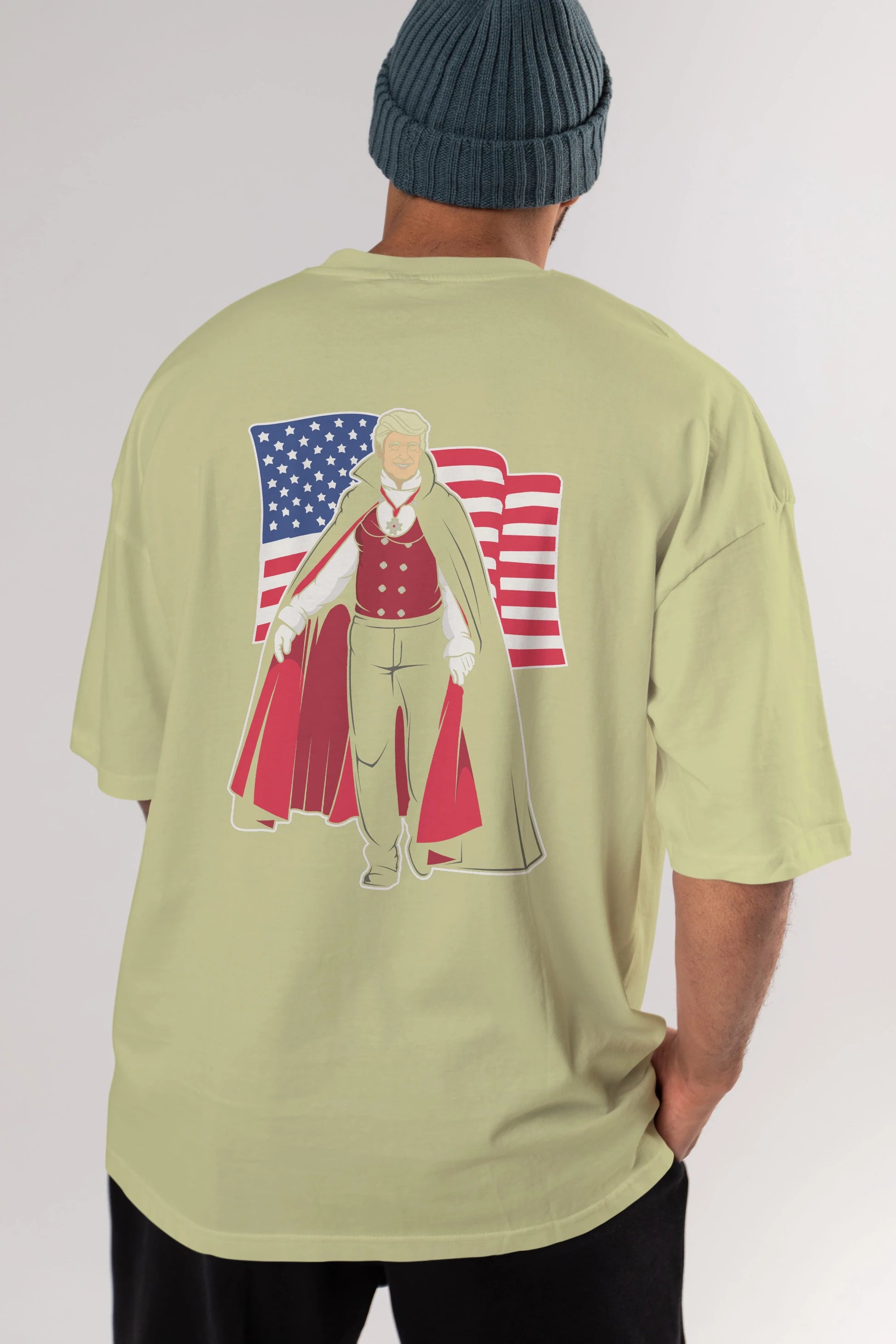 Trump Dracula Arka Baskılı Oversize t-shirt Erkek Kadın Unisex %100 Pamuk tişort