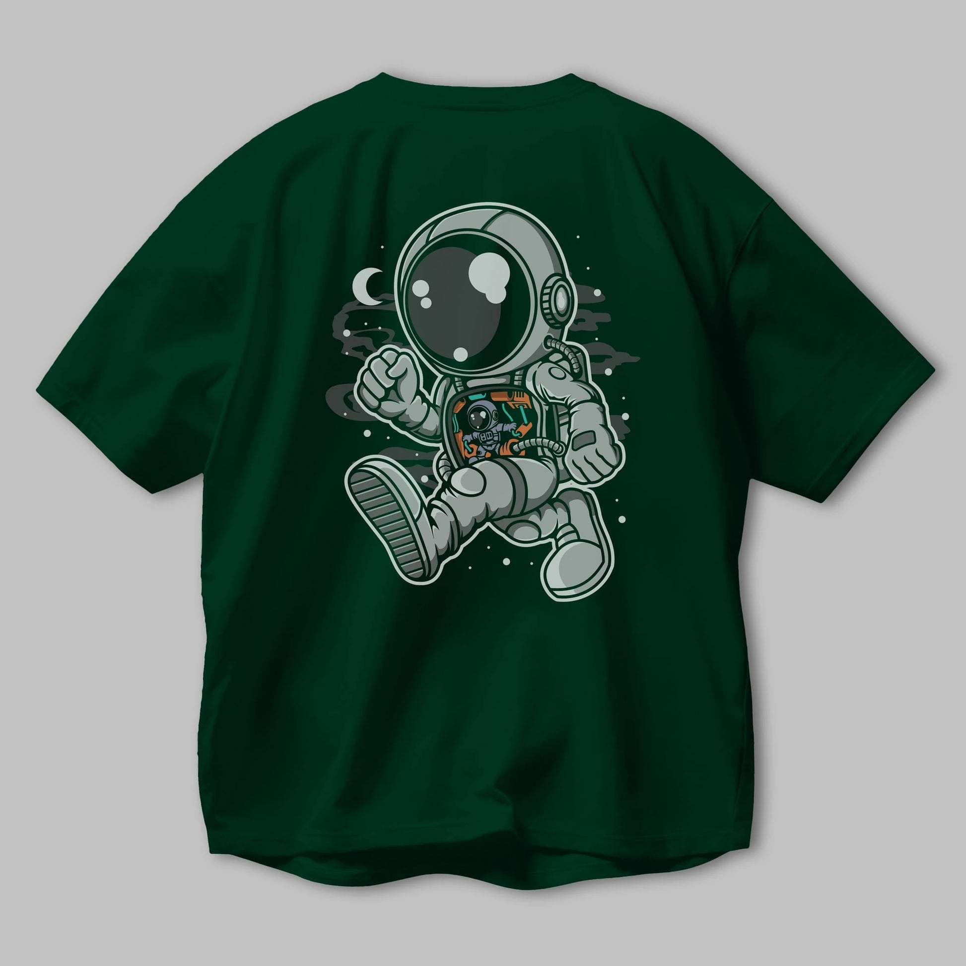 Astronaut Robotic Machine Arka Baskılı Oversize t-shirt Erkek Kadın Unisex