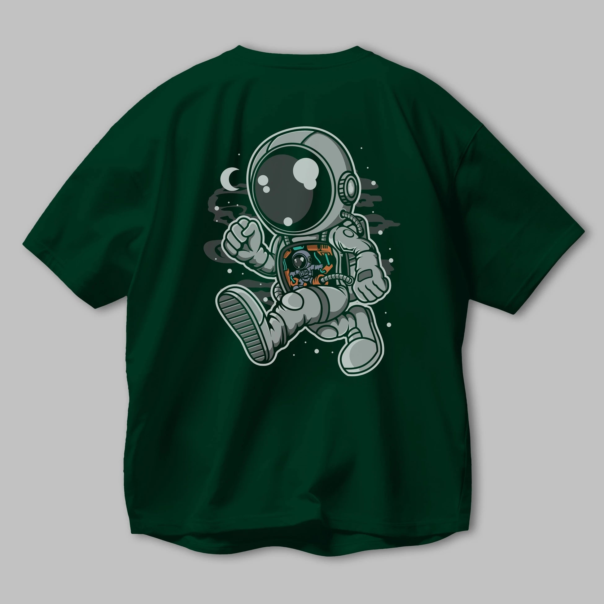 Astronaut Robotic Machine Arka Baskılı Oversize t-shirt Erkek Kadın Unisex