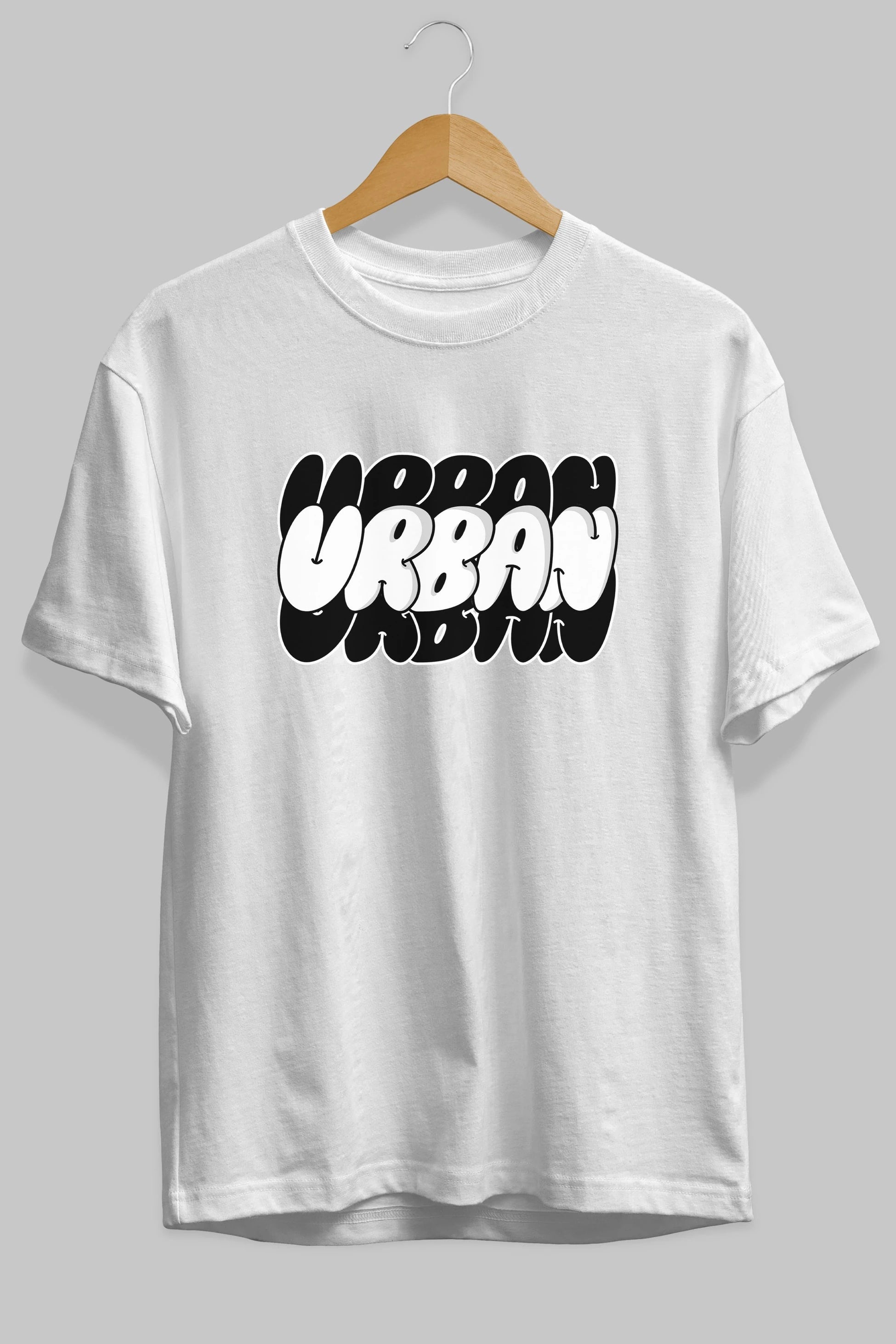 Urban Yazılı Ön Baskılı Oversize t-shirt Erkek Kadın Unisex