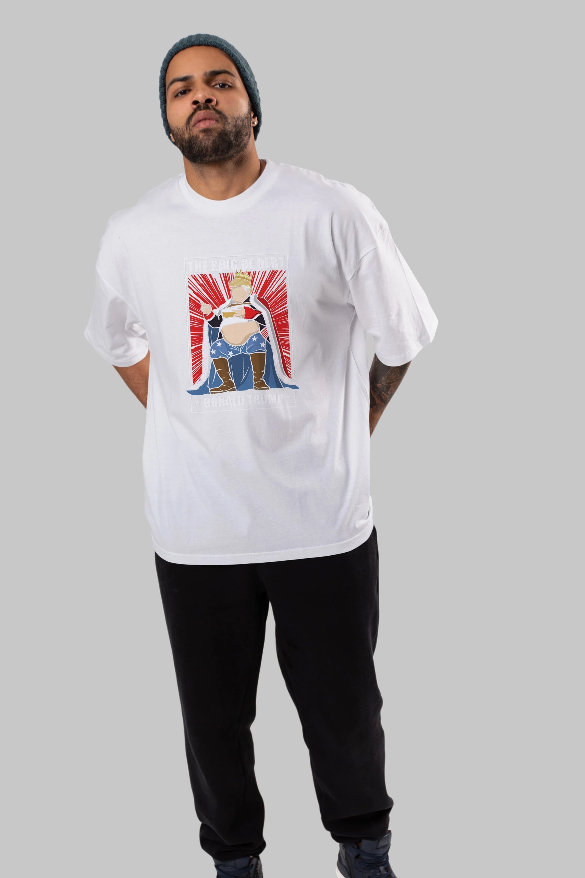 Trump King Ön Baskılı Oversize t-shirt Erkek Kadın Unisex %100 Pamuk tişort