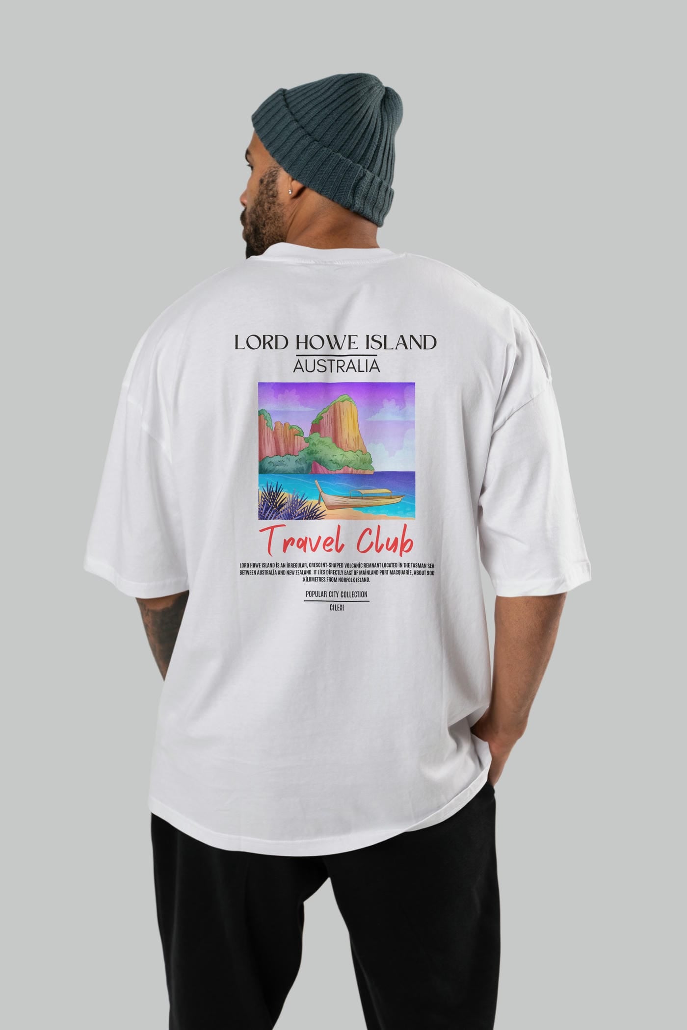 Lord Howe İsland Australia Arka Baskılı Oversize t-shirt Erkek Kadın Pamuk Bisiklet Yaka tişort