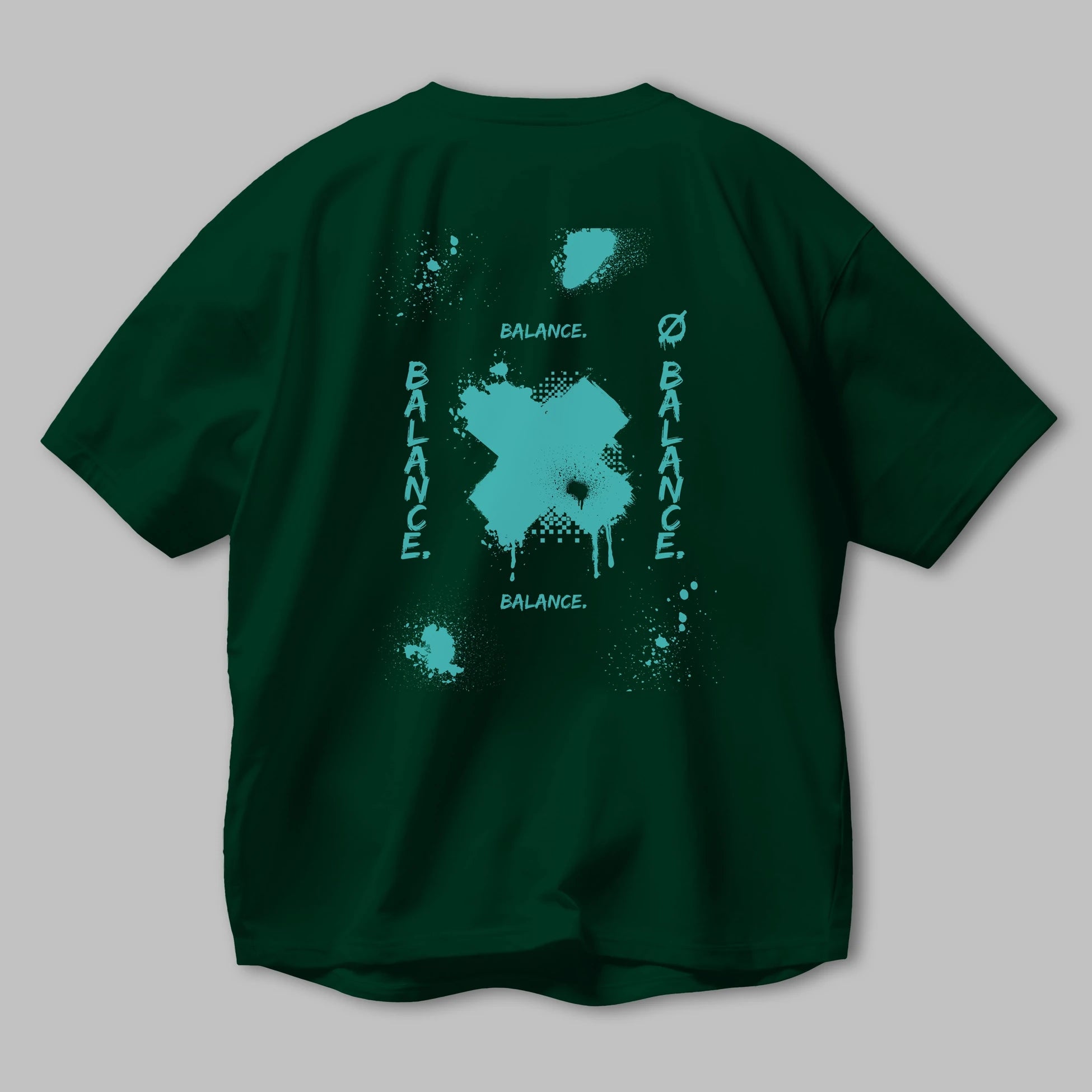 Balance Balance Yazılı Arka Baskılı Oversize t-shirt Erkek Kadın Unisex