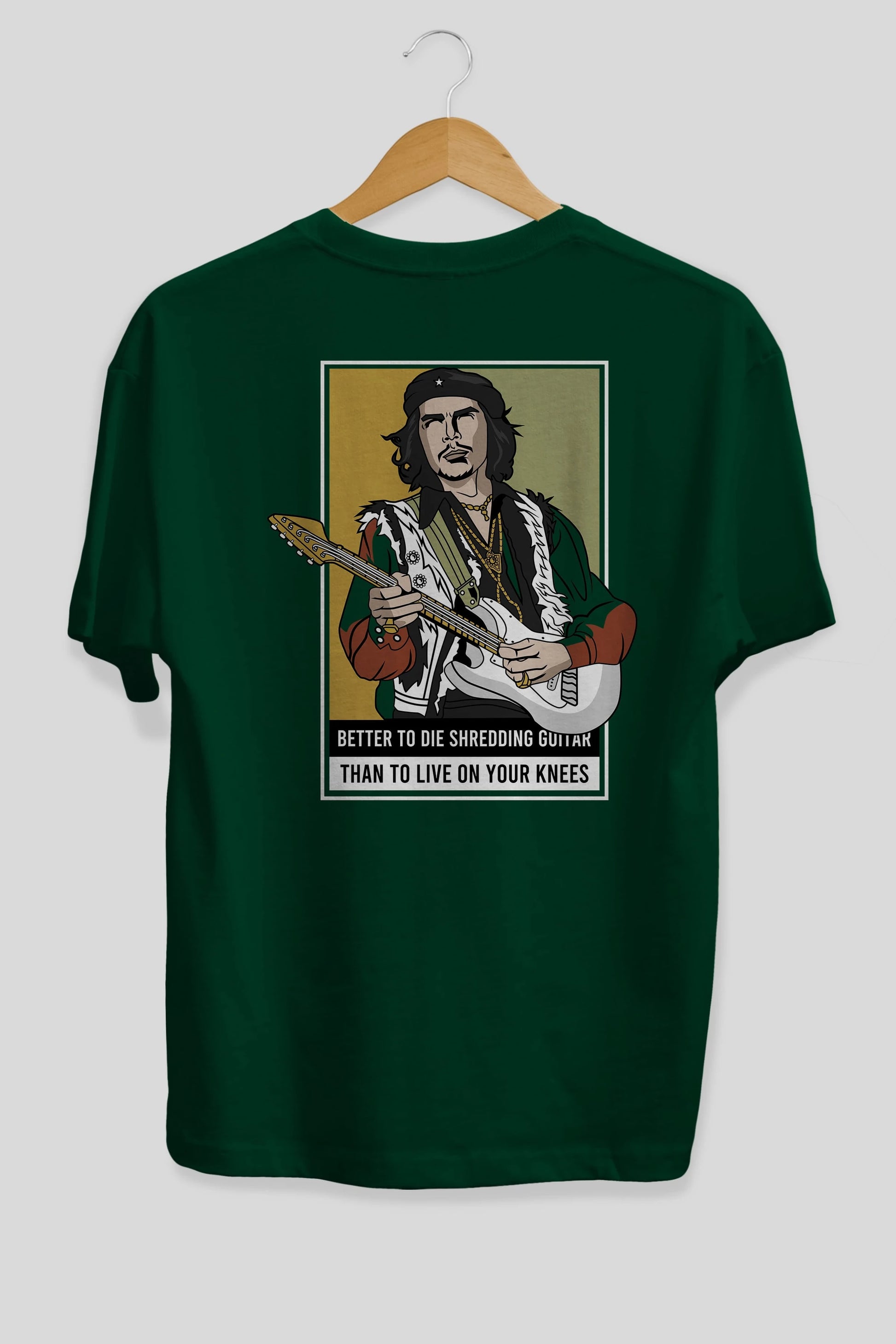Che Guevara Hendrix Arka Baskılı Oversize t-shirt Erkek Kadın Unisex %100 Pamuk tişort