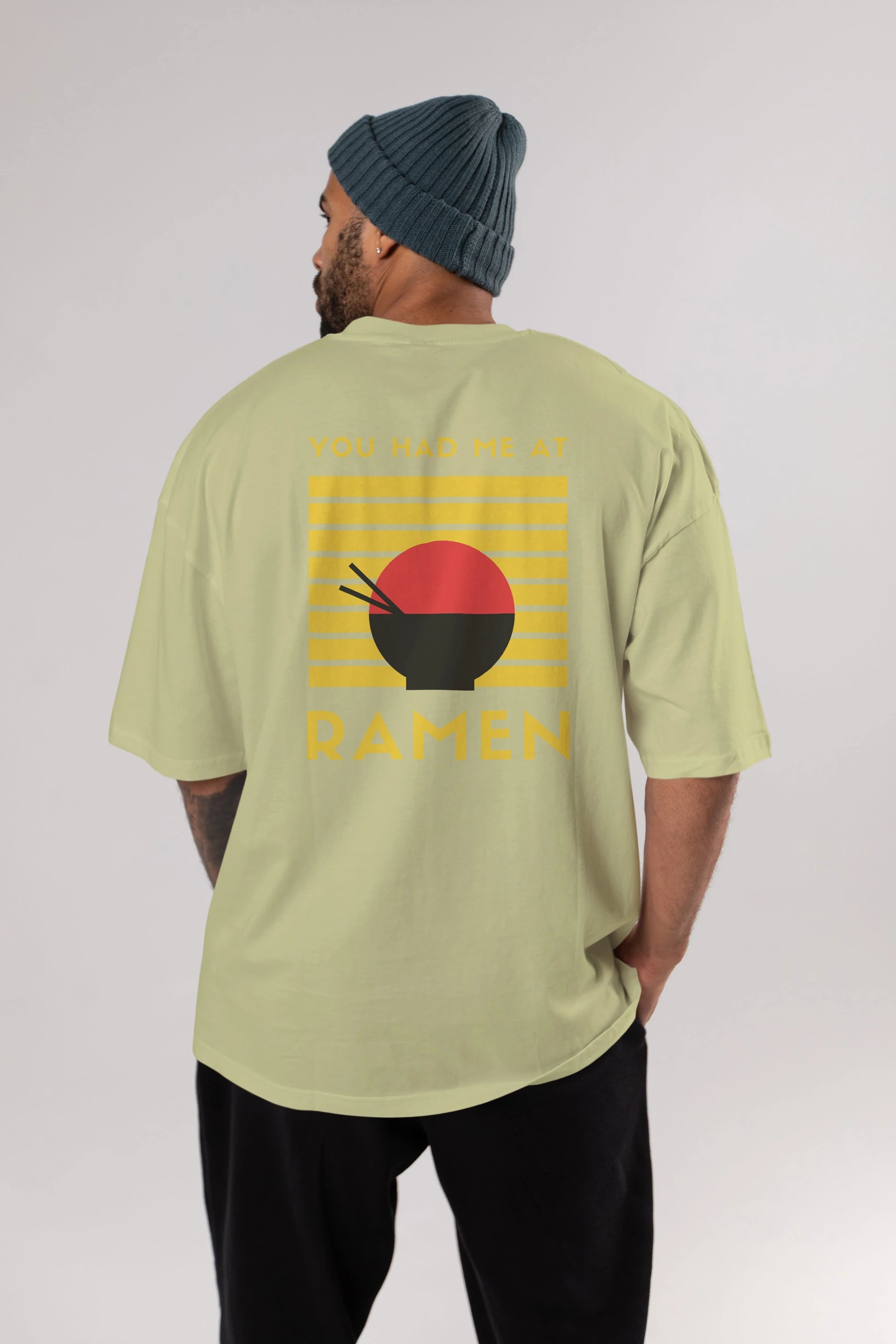 You Had me at Ramen Yazılı Arka Baskılı Oversize t-shirt Erkek Kadın Unisex