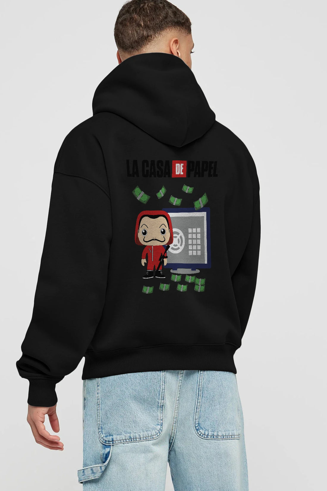 La Casa De Papel (4) Arka Baskılı Hoodie Oversize Kapüşonlu Sweatshirt Erkek Kadın Unisex