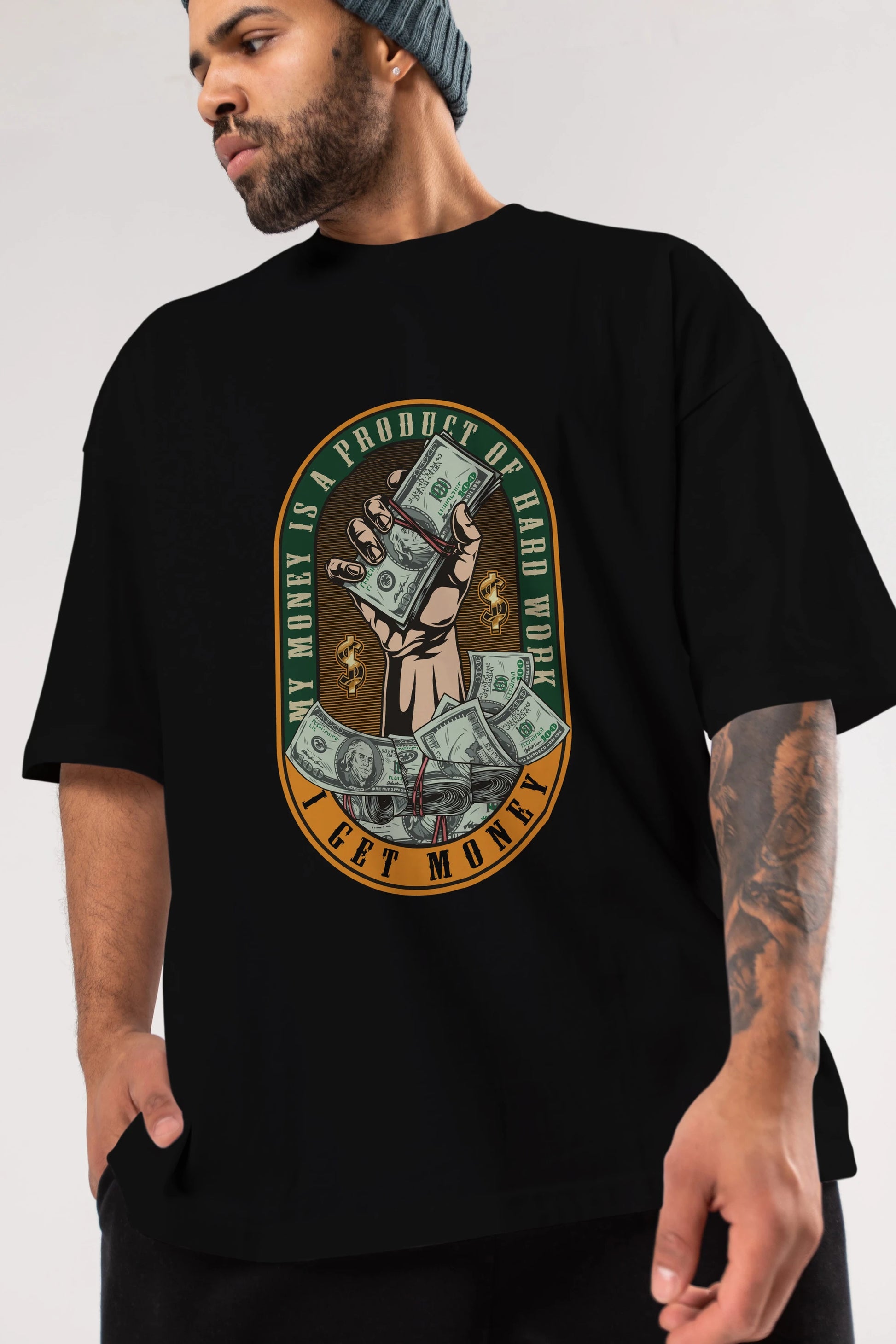 I Get Money Ön Baskılı Oversize t-shirt Erkek Kadın Unisex