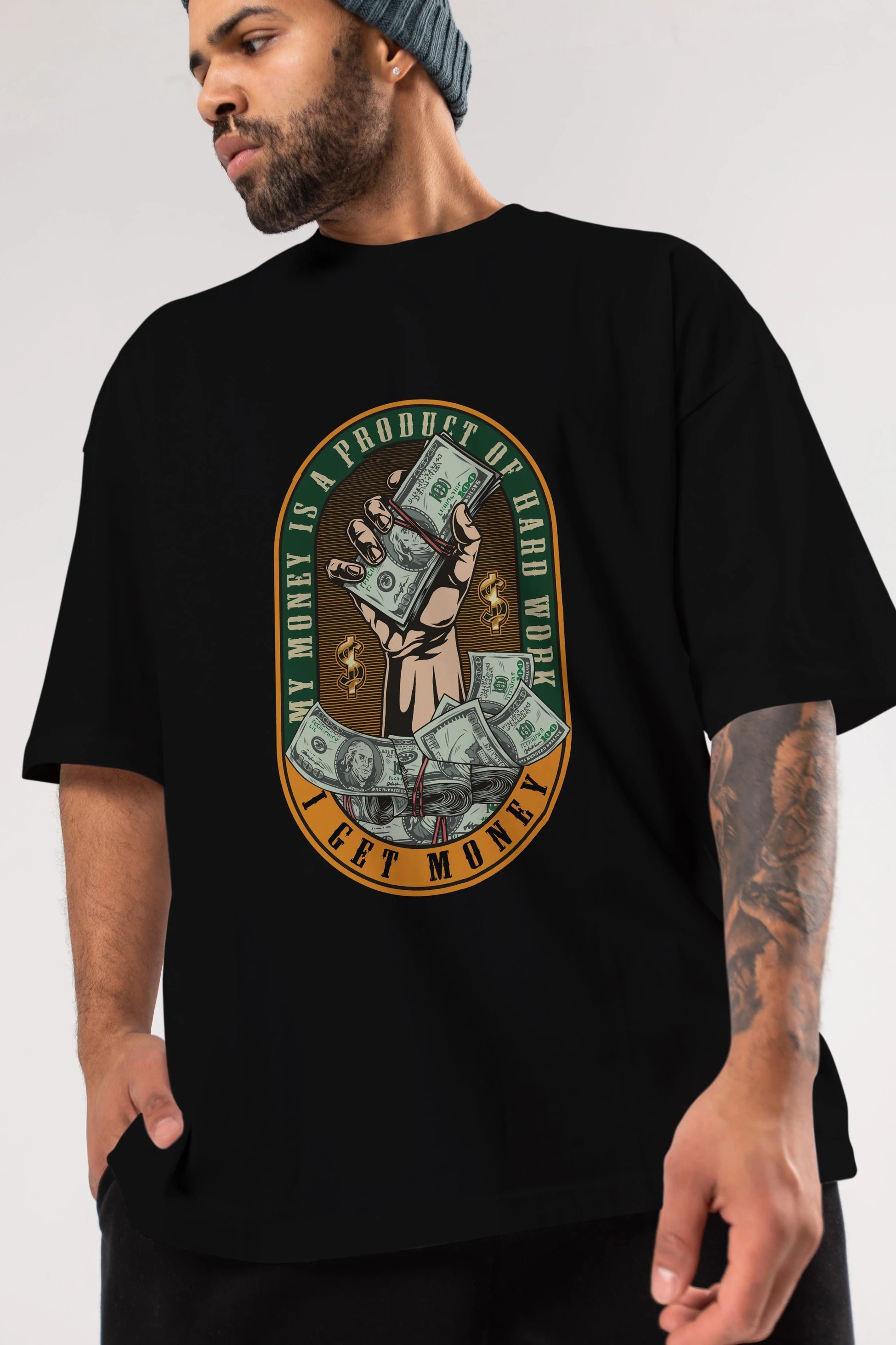 I Get Money Ön Baskılı Oversize t-shirt Erkek Kadın Unisex