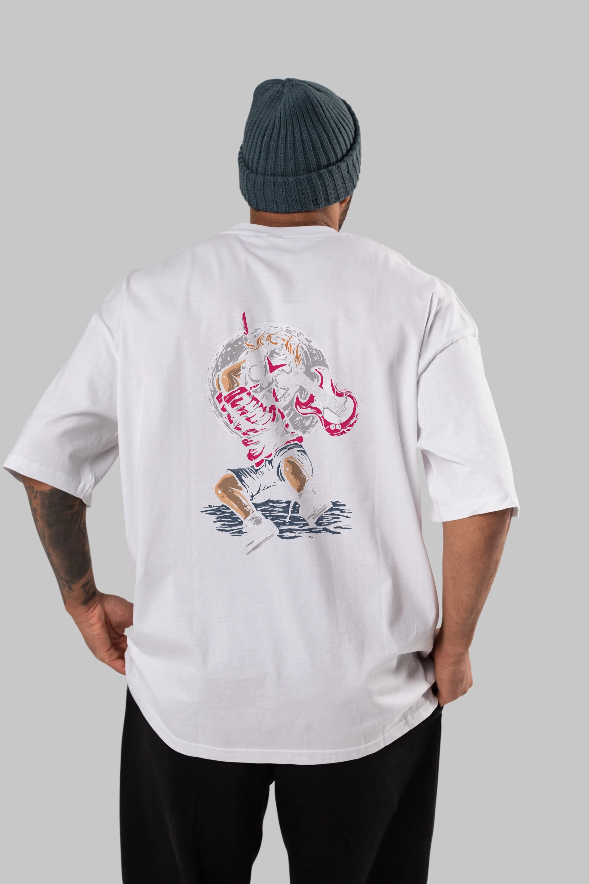 Break The Noise Arka Baskılı Oversize t-shirt Erkek Kadın Unisex %100 Pamuk