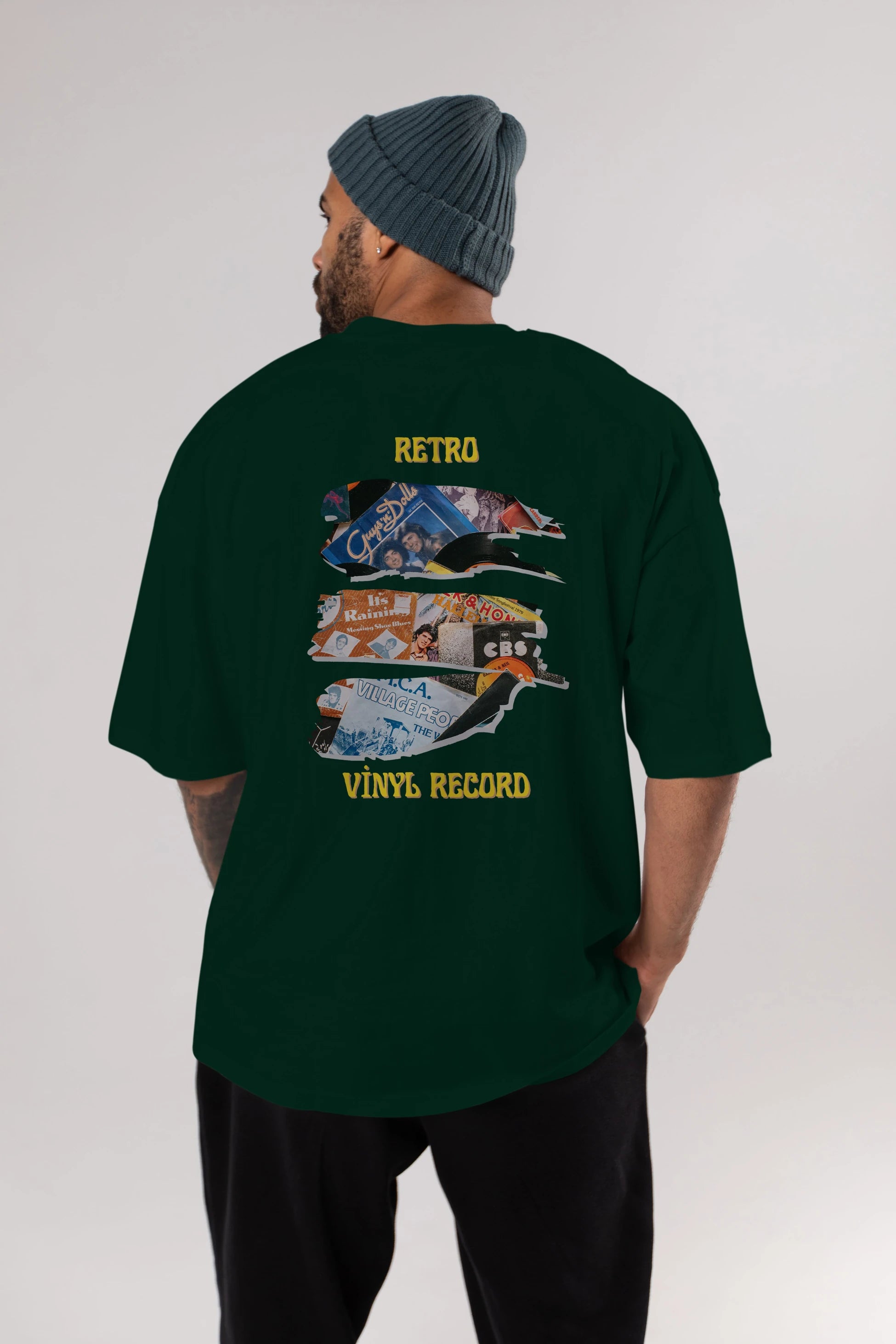 Retro Design Arka Baskılı Oversize t-shirt Erkek Kadın Unisex