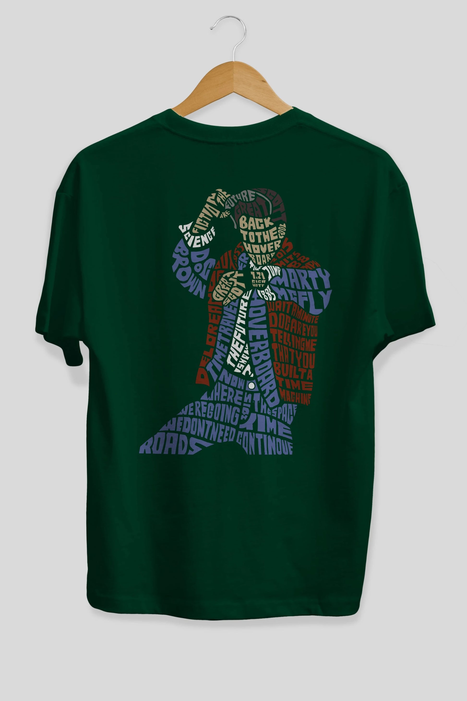 Back To The Hoverboard Arka Baskılı Oversize t-shirt %100 pamuk Erkek Kadın Unisex