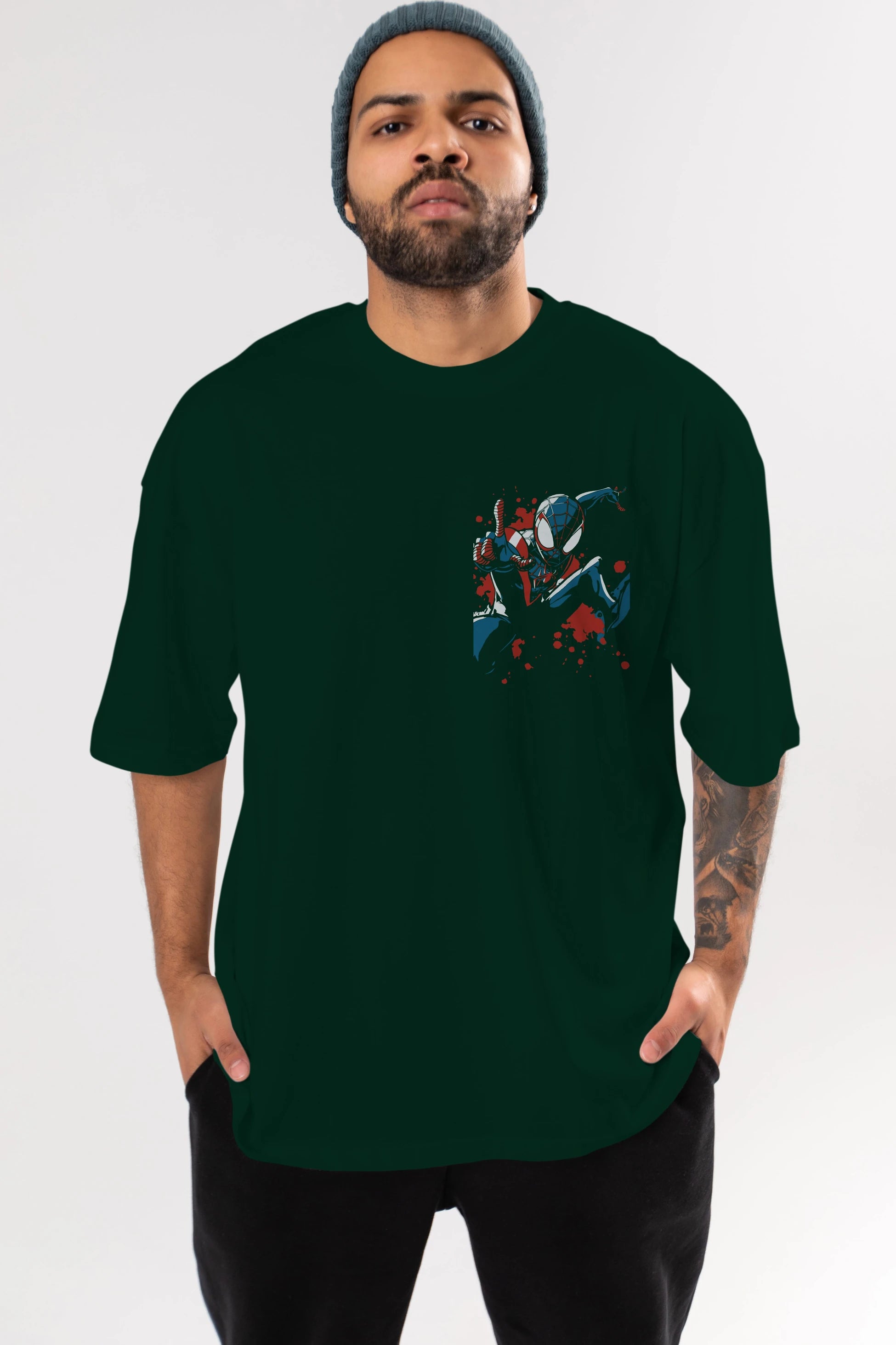 Venom (21) Ön Sol Baskılı Oversize t-shirt Erkek Kadın Unisex %100 Pamuk Bisiklet Yaka tişort