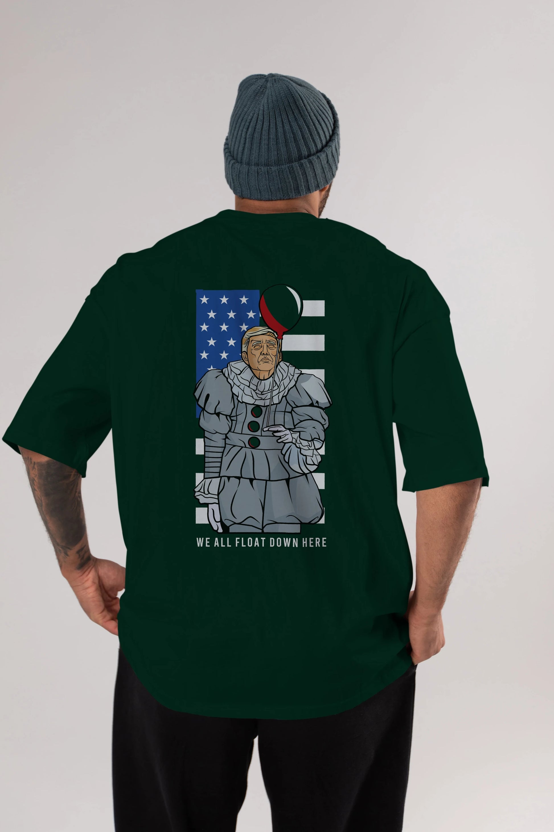It Trump Arka Baskılı Oversize t-shirt Erkek Kadın Unisex %100 Pamuk tişort