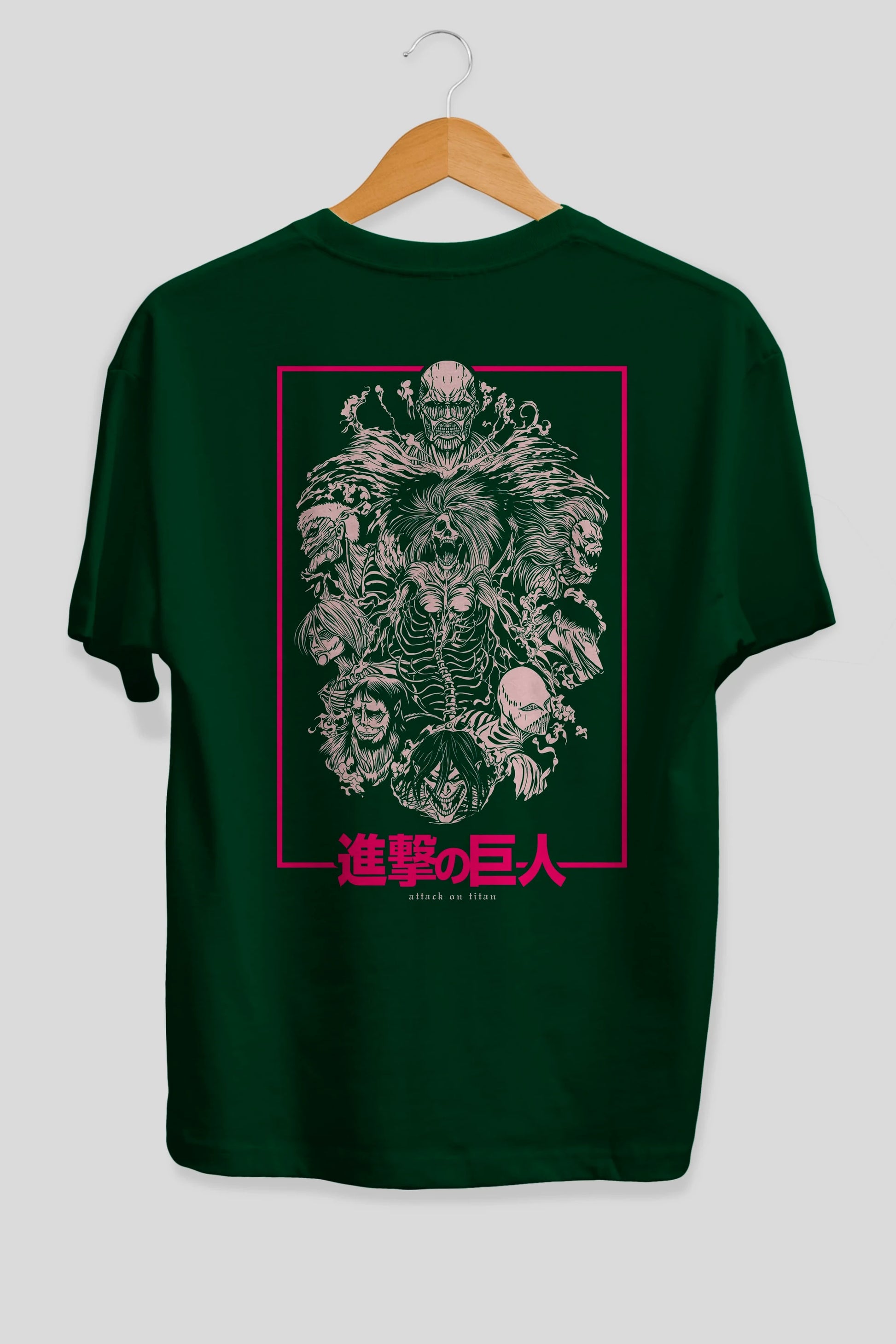 ATTACK ON TITANS Anime Arka Baskılı Oversize t-shirt Erkek Kadın Unisex
