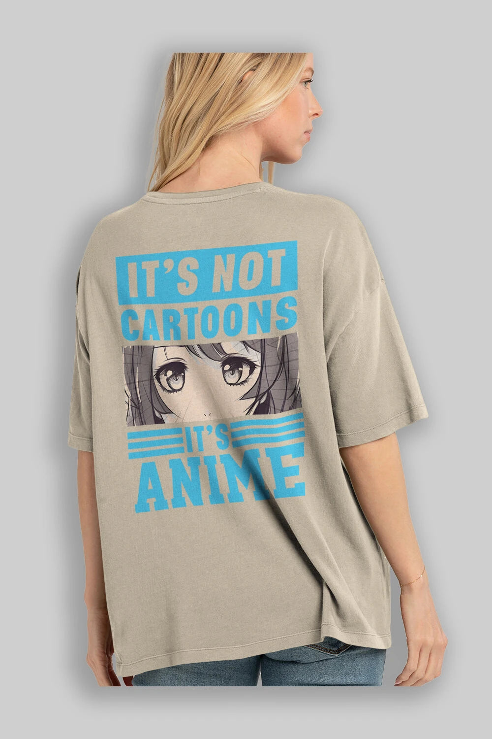 Its Anime Anime Arka Baskılı Oversize t-shirt Erkek Kadın Unisex %100 pamuk tişort