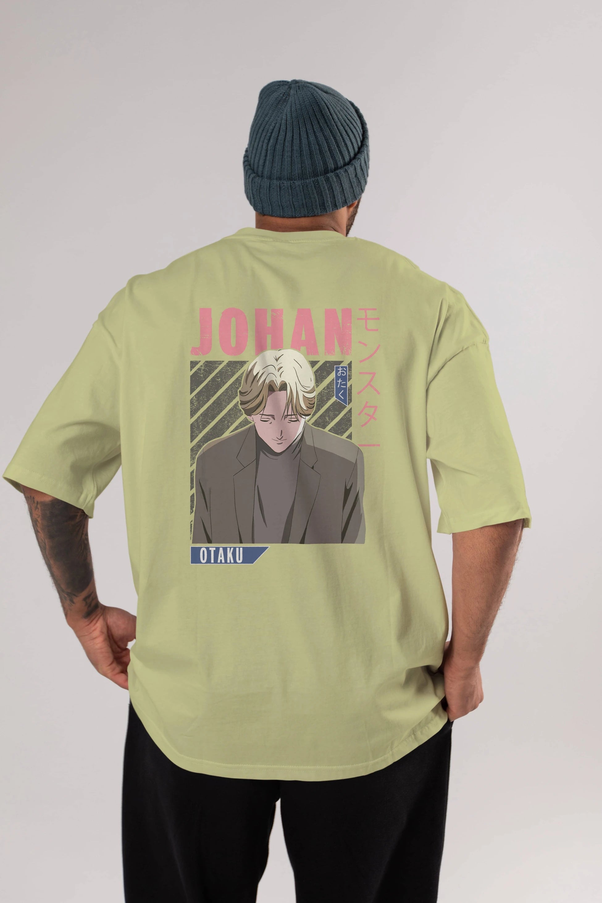 Johan Liebert MONSTER Anime Arka Baskılı Oversize t-shirt Erkek Kadın Unisex