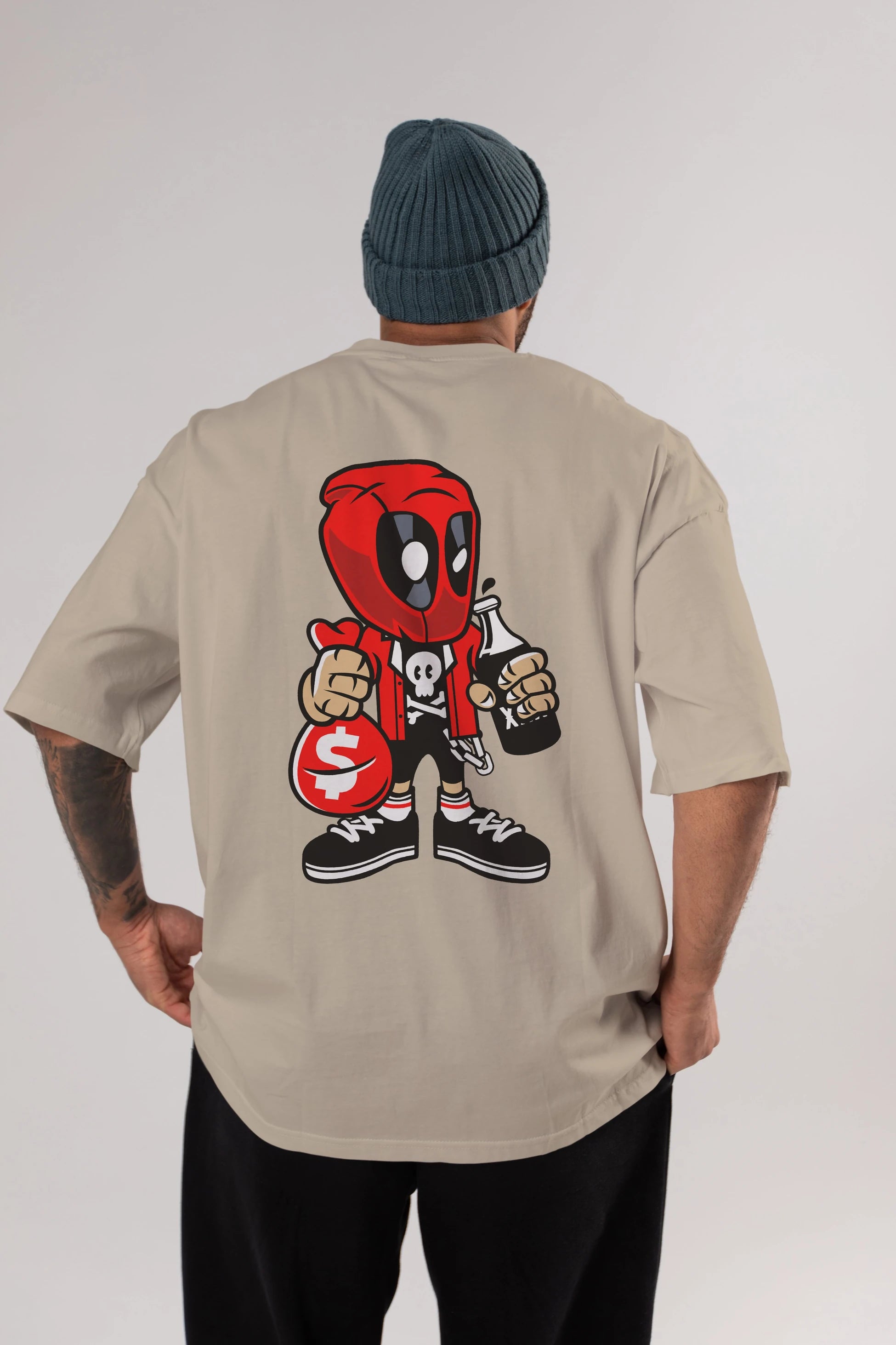 Deadpool (20) Arka Baskılı Oversize t-shirt Erkek Kadın Unisex %100 Pamuk Bisiklet Yaka tişort