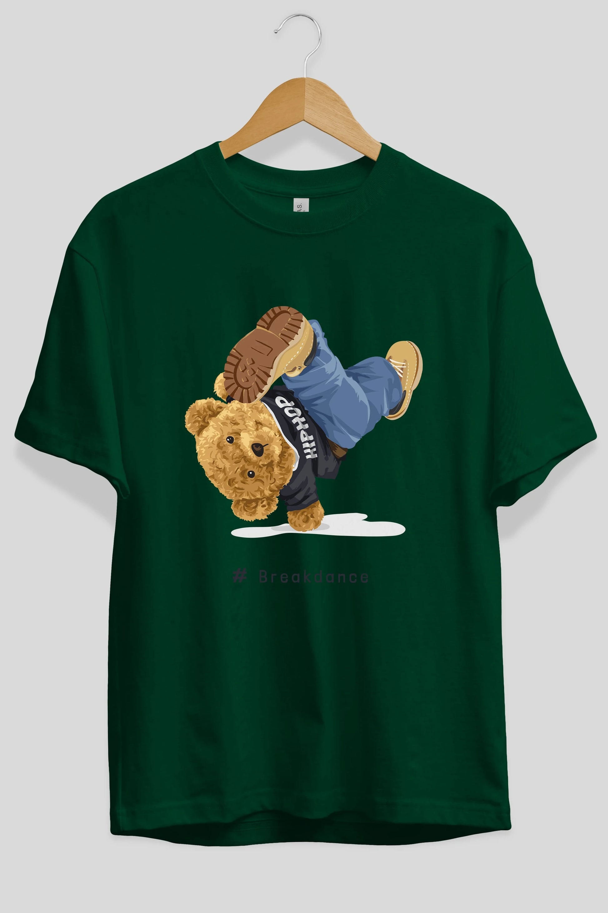 Teddy Bear Breakdance Ön Baskılı Oversize t-shirt Erkek Kadın Unisex %100 Pamuk