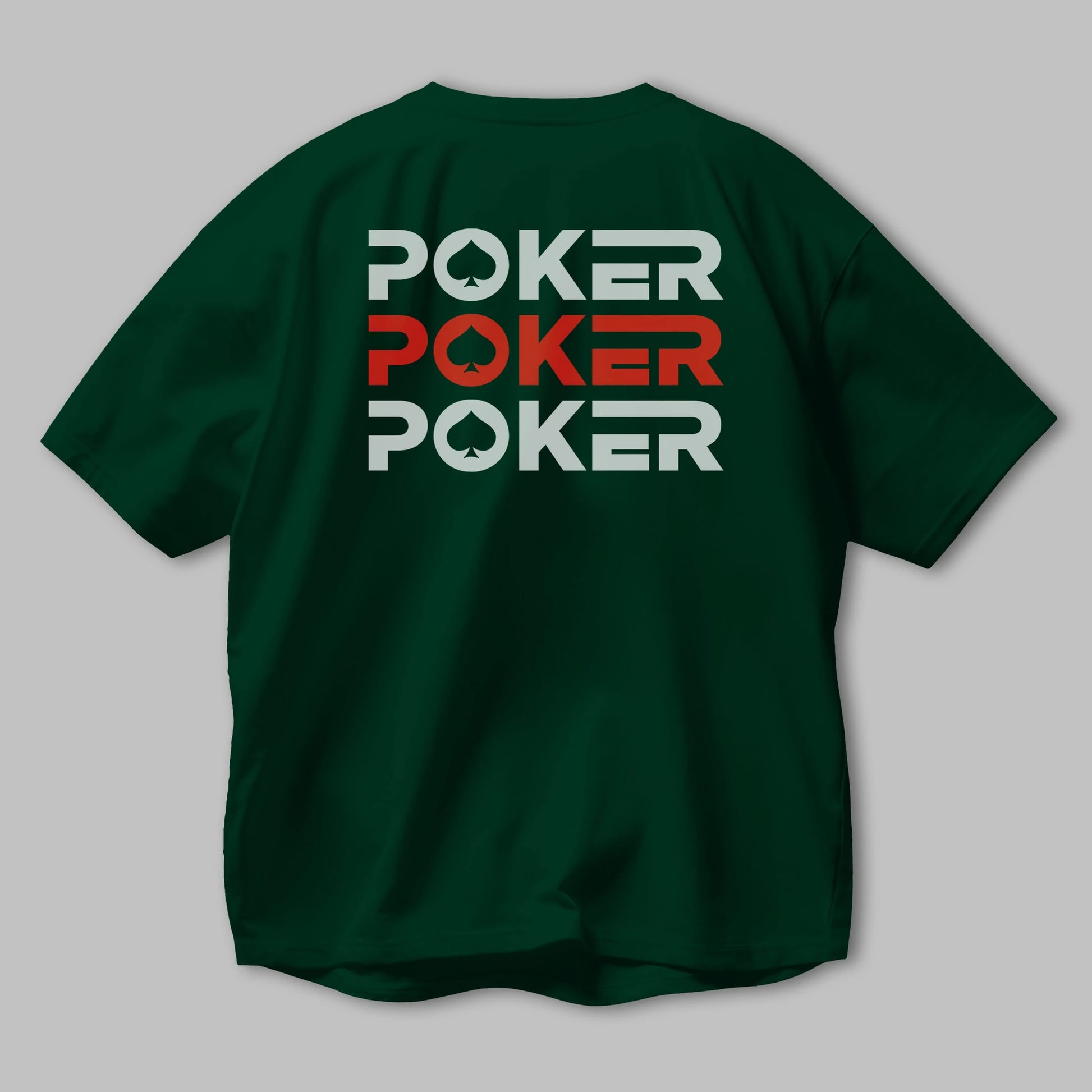 Poker Arka Baskılı Oversize t-shirt Erkek Kadın Unisex