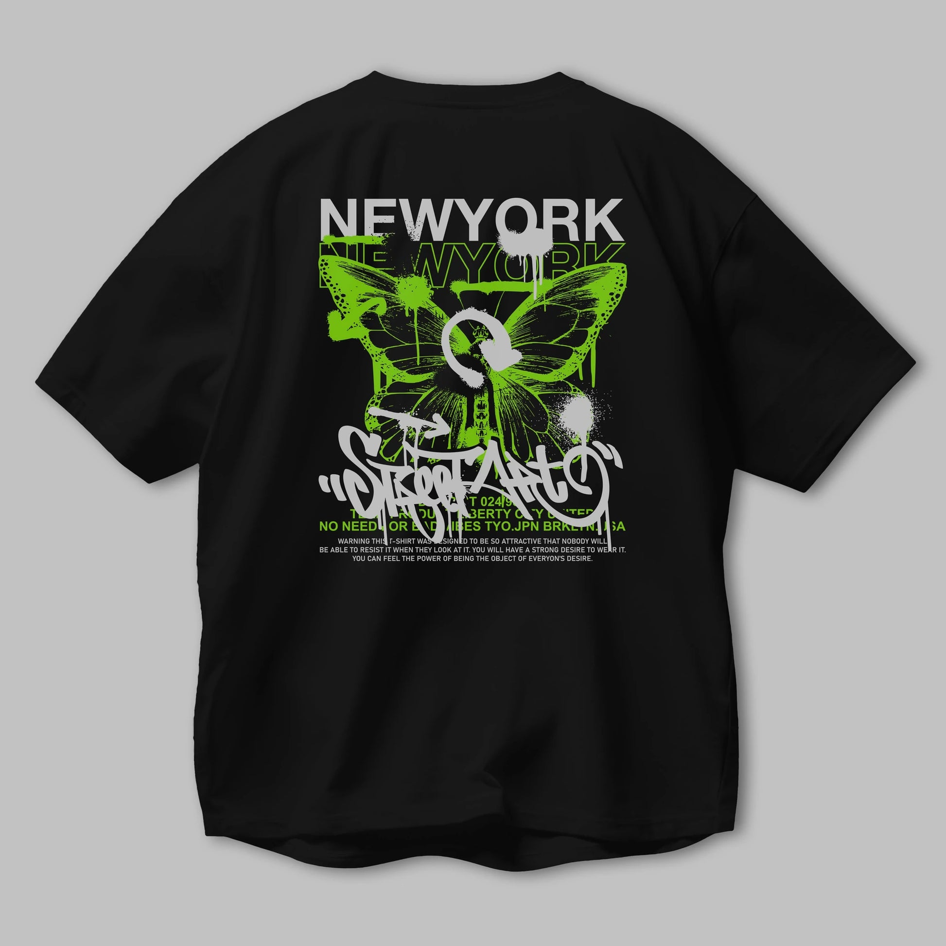 New York Street Style Arka Baskılı Oversize t-shirt Erkek Kadın Unisex