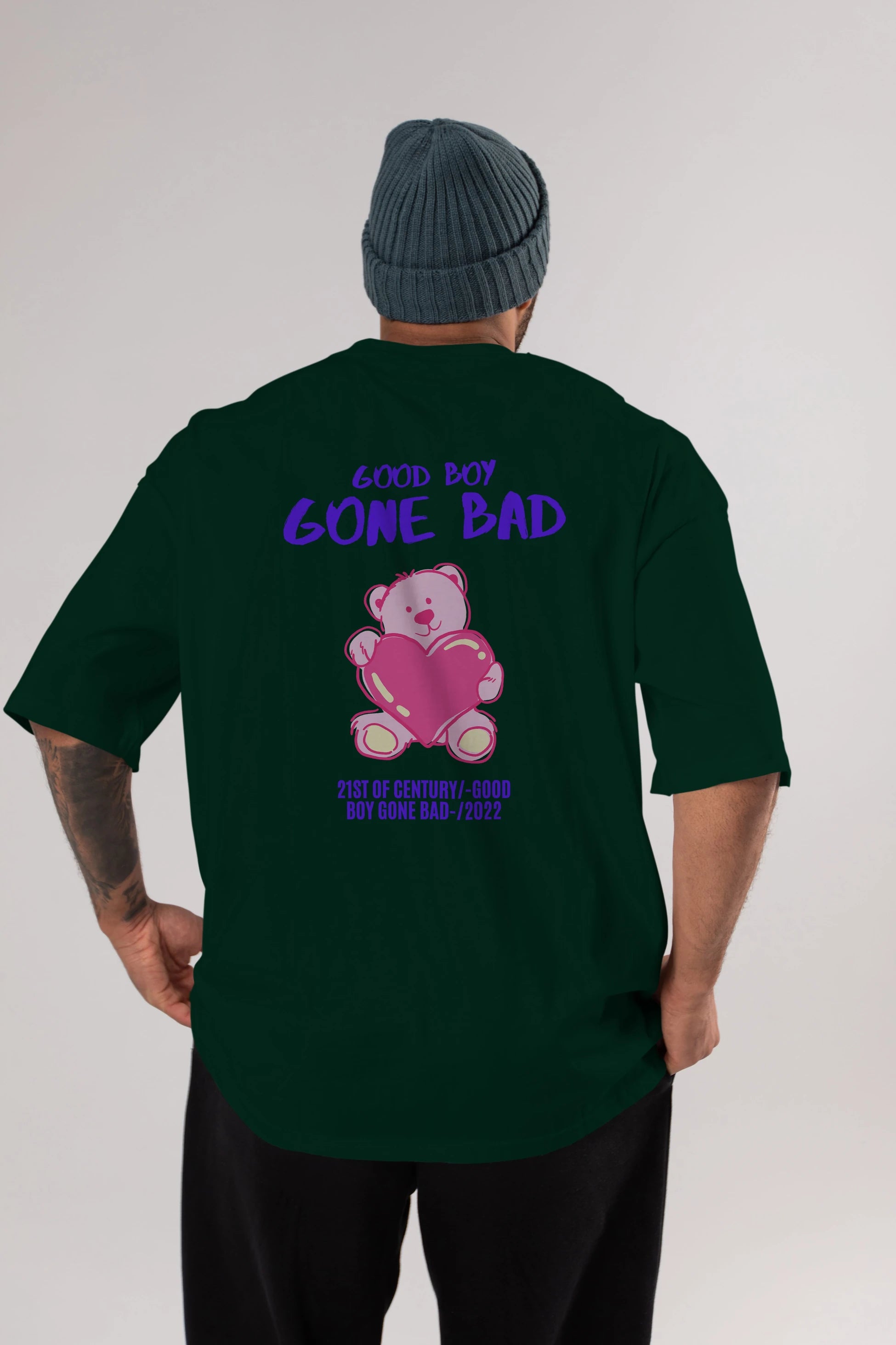 Good Boy Gona Bad Arka Baskılı Oversize t-shirt Erkek Kadın Unisex