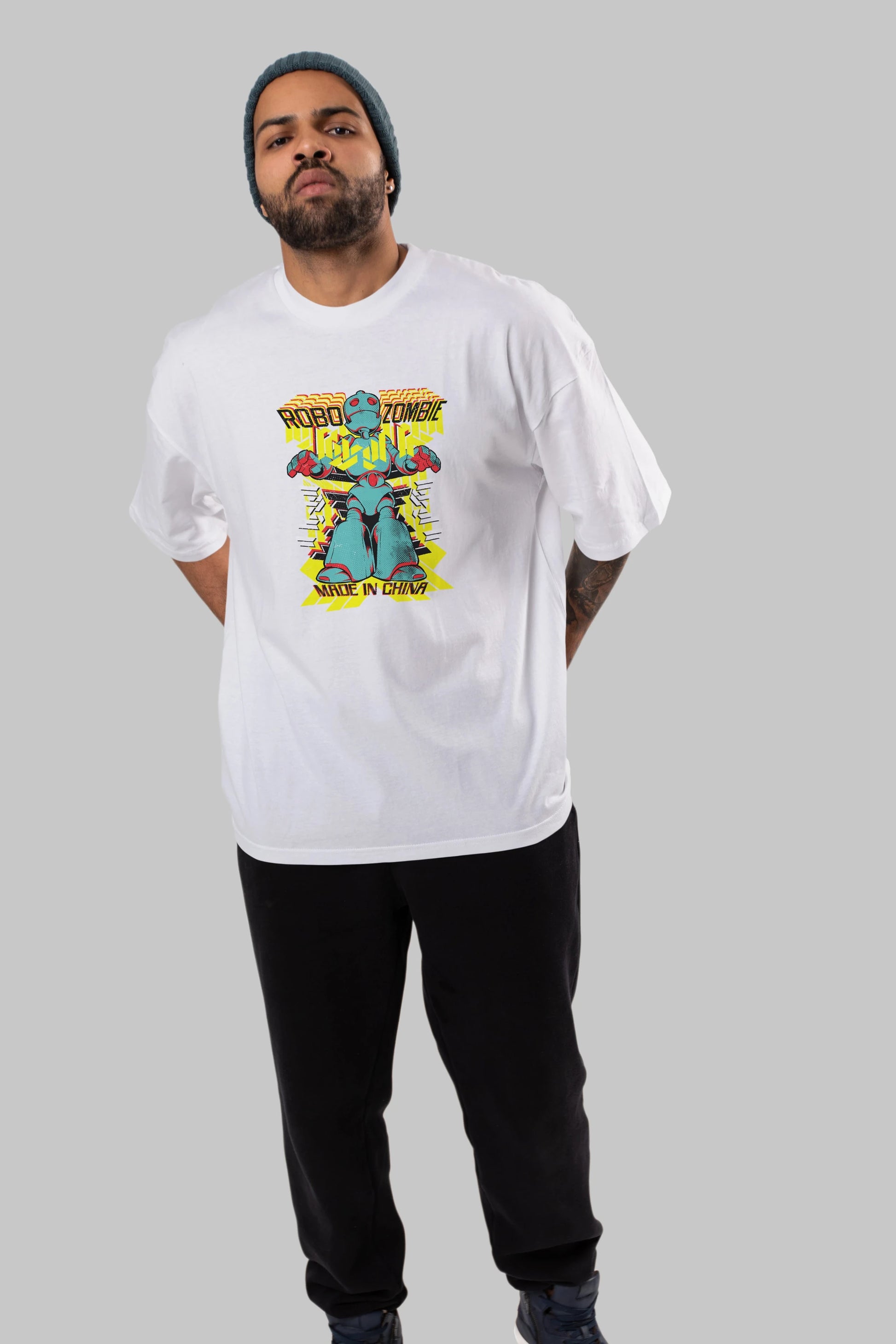 Robo Zombie Ön Baskılı Oversize t-shirt Erkek Kadın Unisex