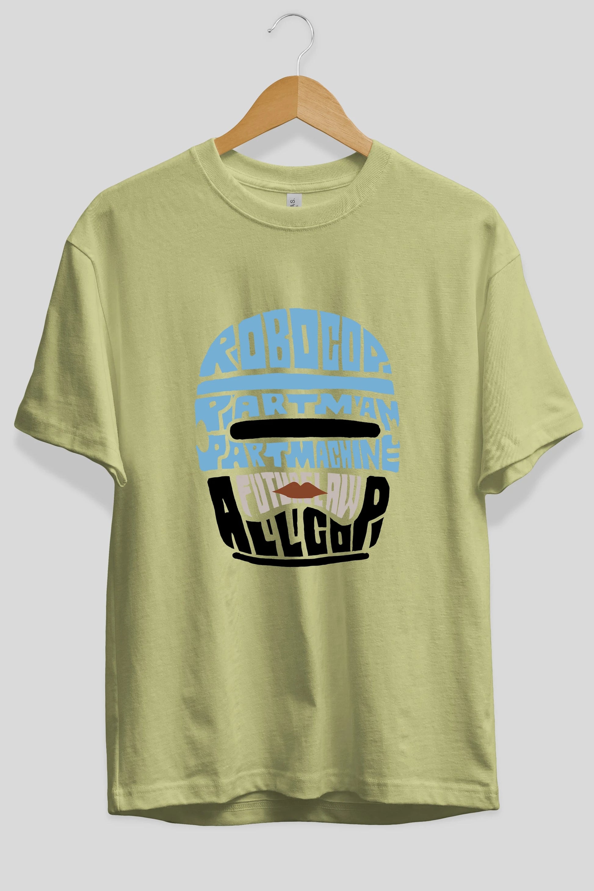 Robocop Ön Baskılı Oversize t-shirt %100 pamuk Erkek Kadın Unisex